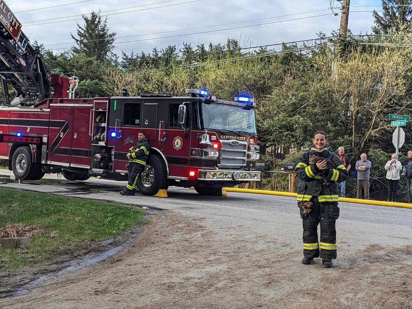 On May 2nd, 2024 at 6:21 AM, your local firefighters responded to the 9000 block of Glacier Highway for a report of a fire. While working to extinguish the fire, firefighters were able to rescue a cat from the structure! Thanks for your hard work and