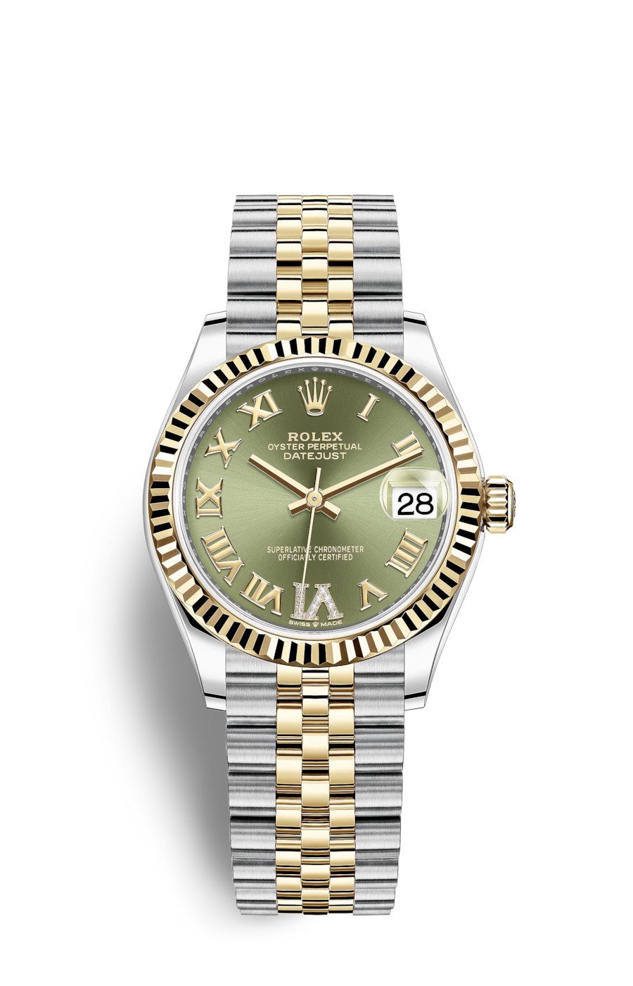 DATEJUST 31 OYSTER YELLOW GOLD ARMY DIAL WATCH.jpg