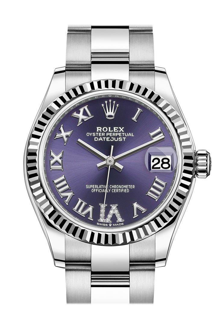ROLEX DATEJUST 31 AUBERGINE DIAL SET DIAMONDS FLUTED BEZEL LADIES WATCH.jpg