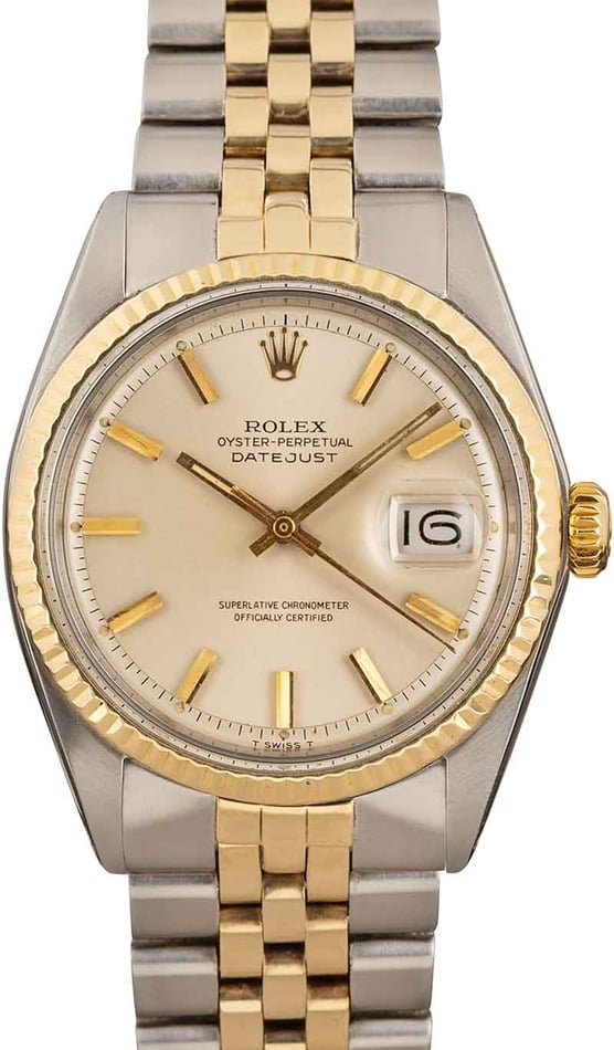 1601 ROLEX DATEJUST STEEL & GOLD WATCH