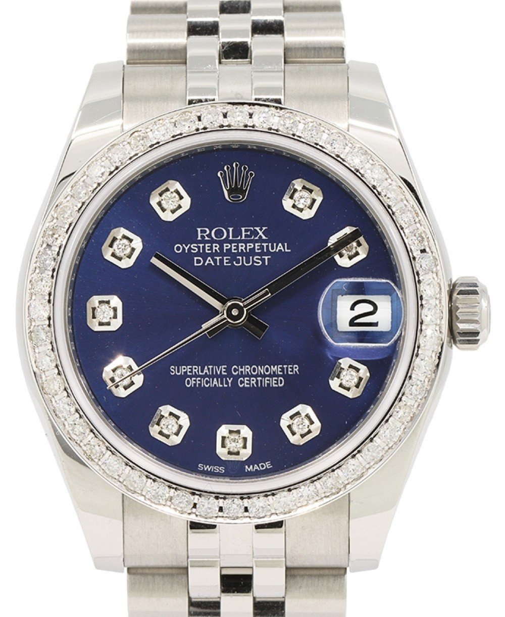 ROLEX DATEJUST 31 LADY STAINLESS STEEL BLUE DIAMOND DIAL & BEZEL JUBILEE.jpg
