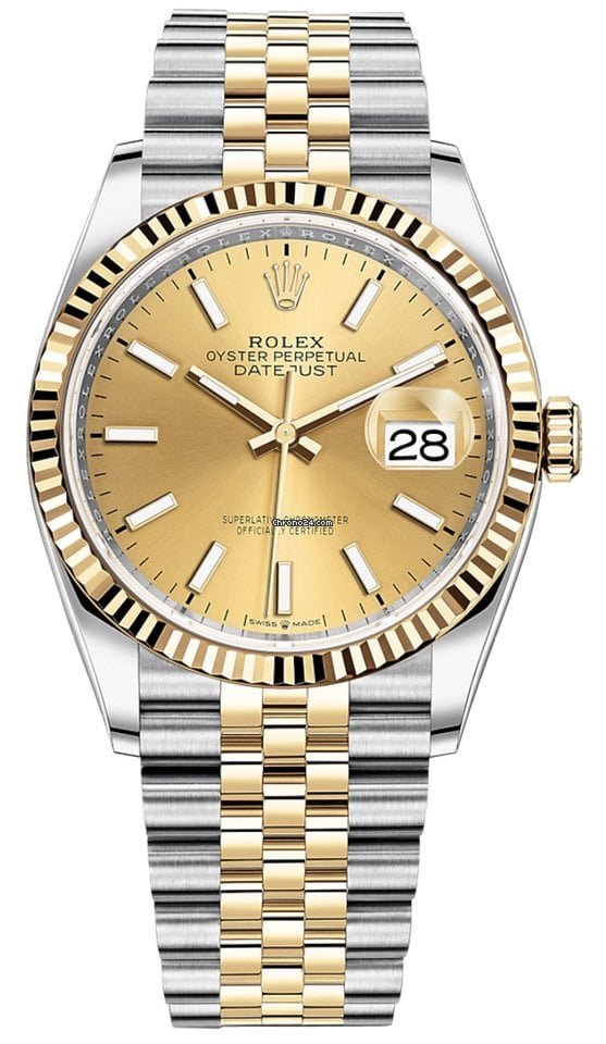 ROLEX DATEJUST TWO TONE 36MM CHAMPAGNE WATCH.jpg