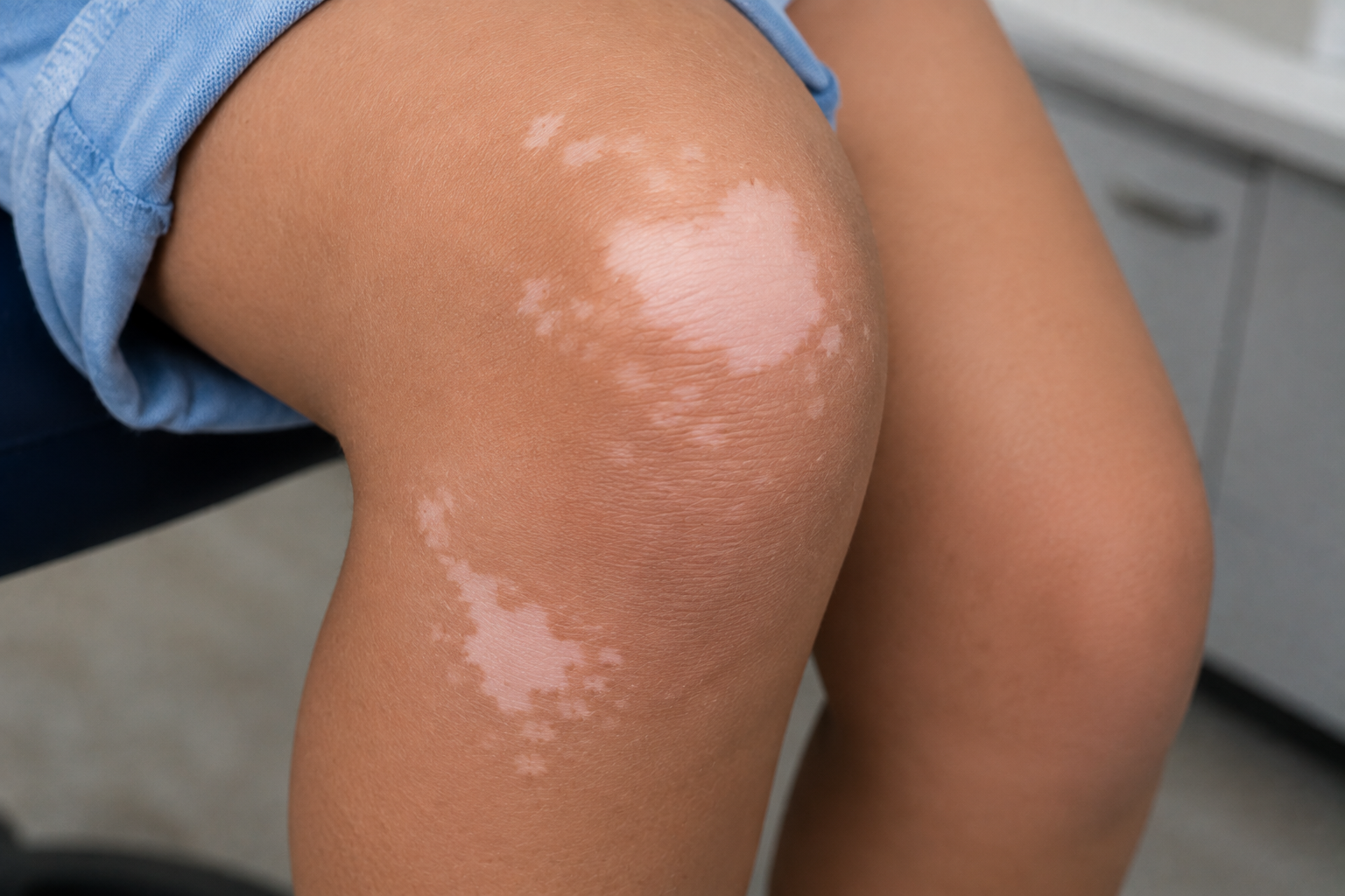 Why Is My 10-Year-Old Developing White, Depigmented Patches on Her Knees, Arms, and Thighs?