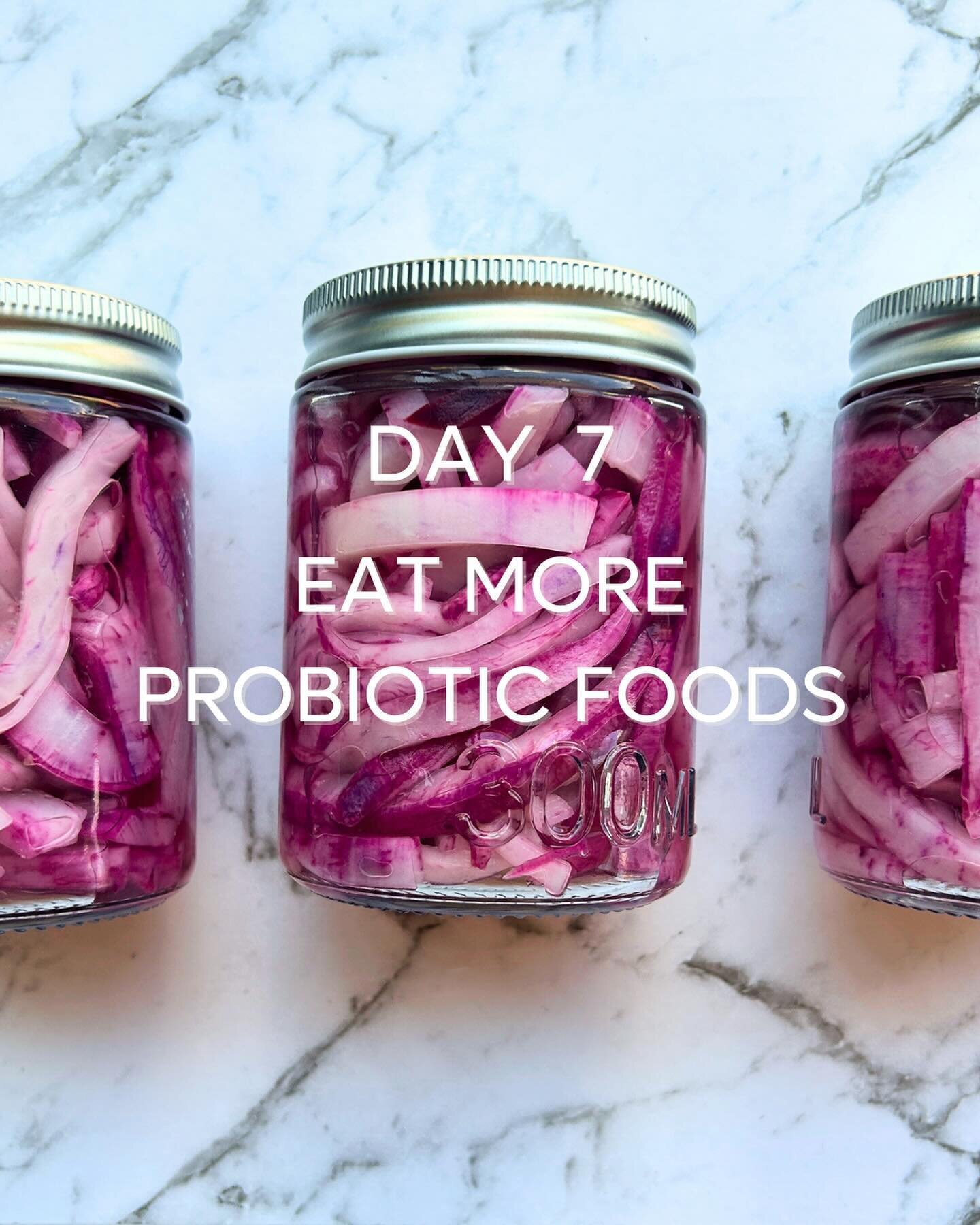 DAY 7 | GOOD BUGS (the final 1️⃣!)

Probiotics are &shy;living microorganisms found in foods such as yoghurt and fermented vegetables* 🫙

By eating probiotic rich foods from a range of different sources, you can increase the diversity &amp; resilien