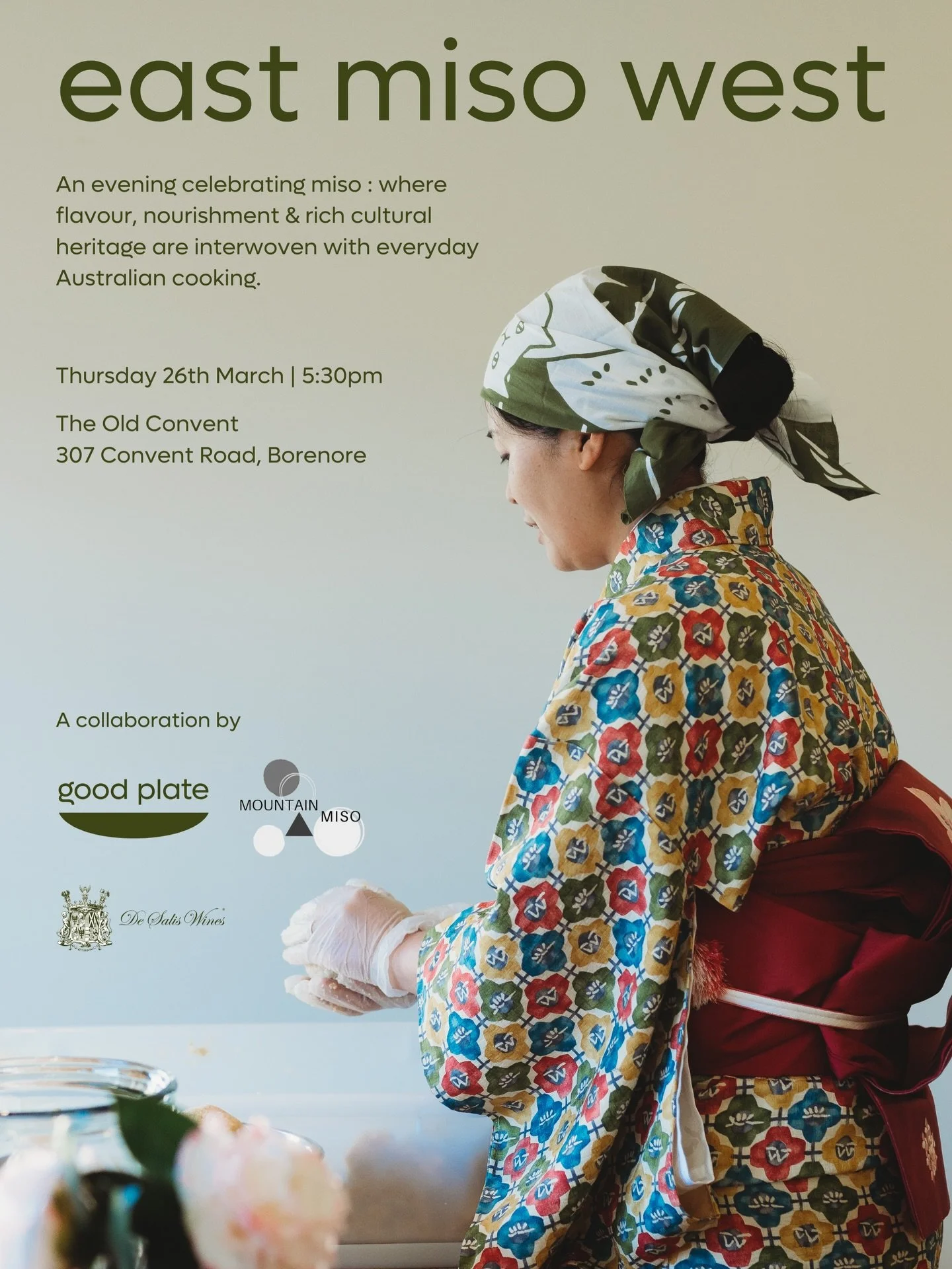 GOOD TIMES | After a sold-out debut in 2024, Nanie &amp; Robbie from @mountainmiso_nanie and Camilla from Good Plate Nutrition reunite for East Miso West - an evening celebrating miso, the iconic Japanese fermented soybean paste, in all its umami glo