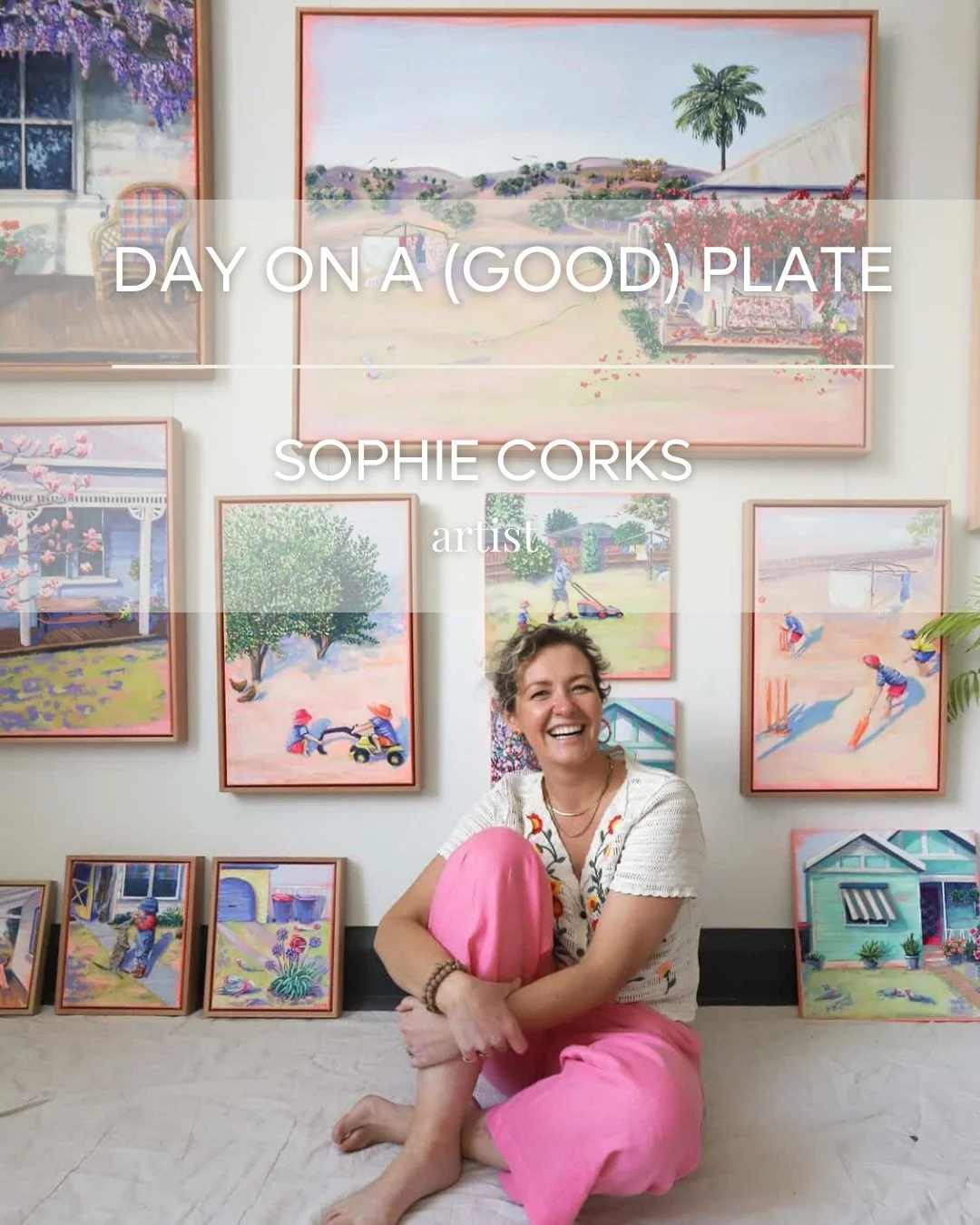 DAY ON A GOOD PLATE | For my last DOAGP for the year I&rsquo;m with the delightful Sophie Corks @sophiecorks_art 🎨

Sophie is a local Orange artist whose work reflects quintessential Australian culture - colourful, bright &amp; full of life 🌈

The 