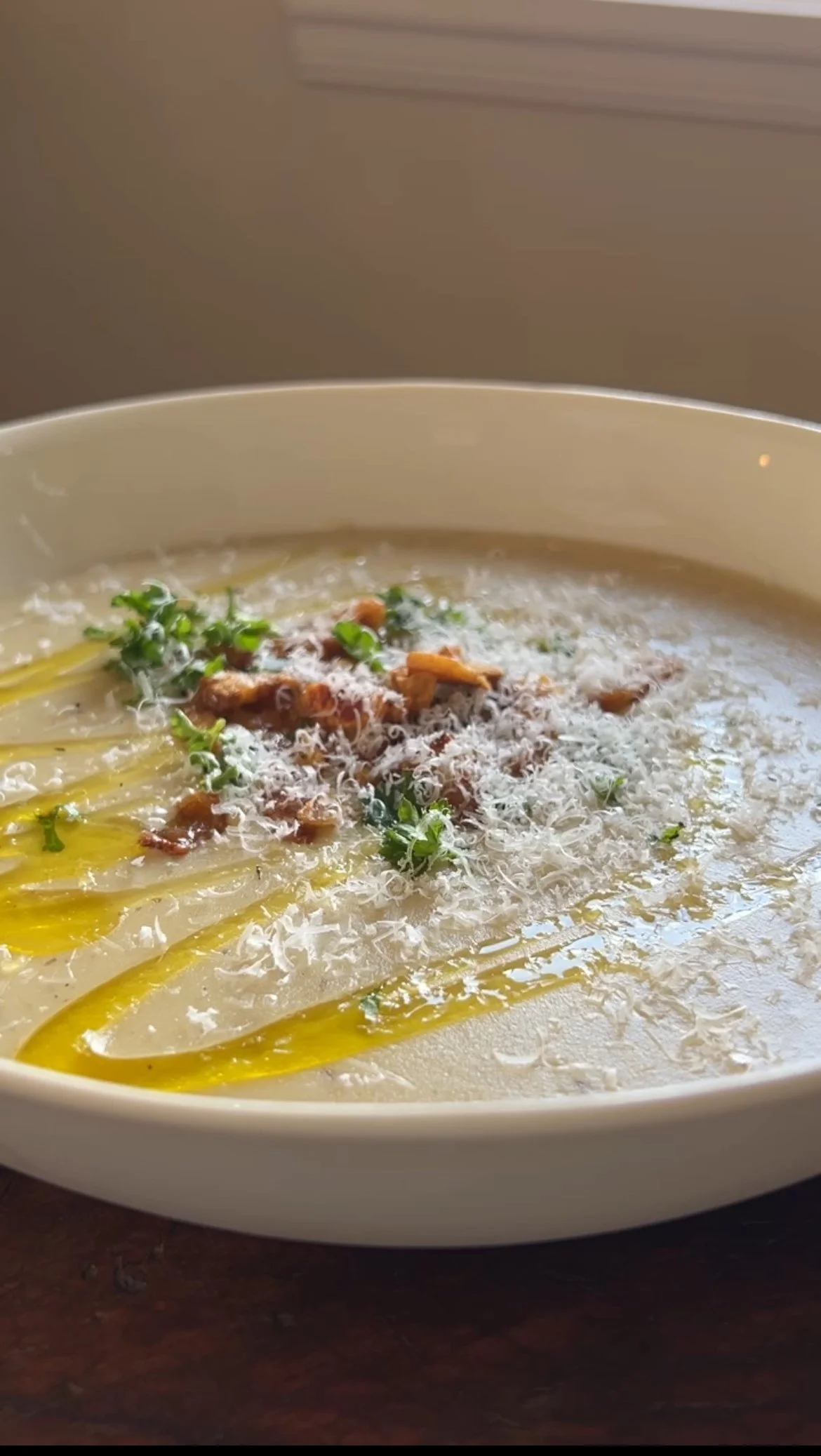 Potato, white bean &amp; Jerusalem artichoke soup