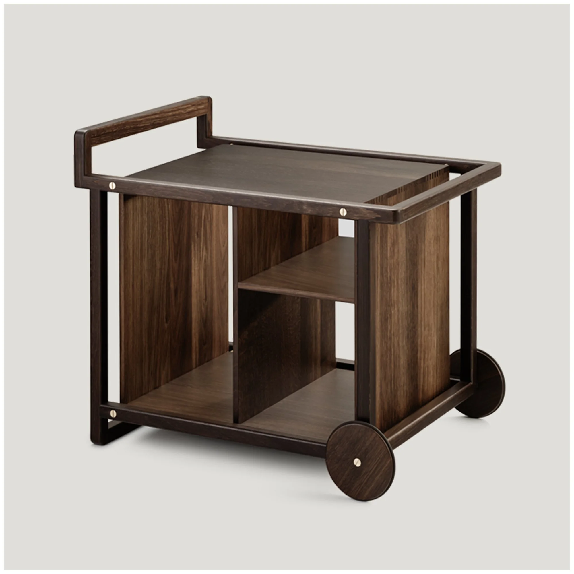 Wooden trolley Smoked Oak