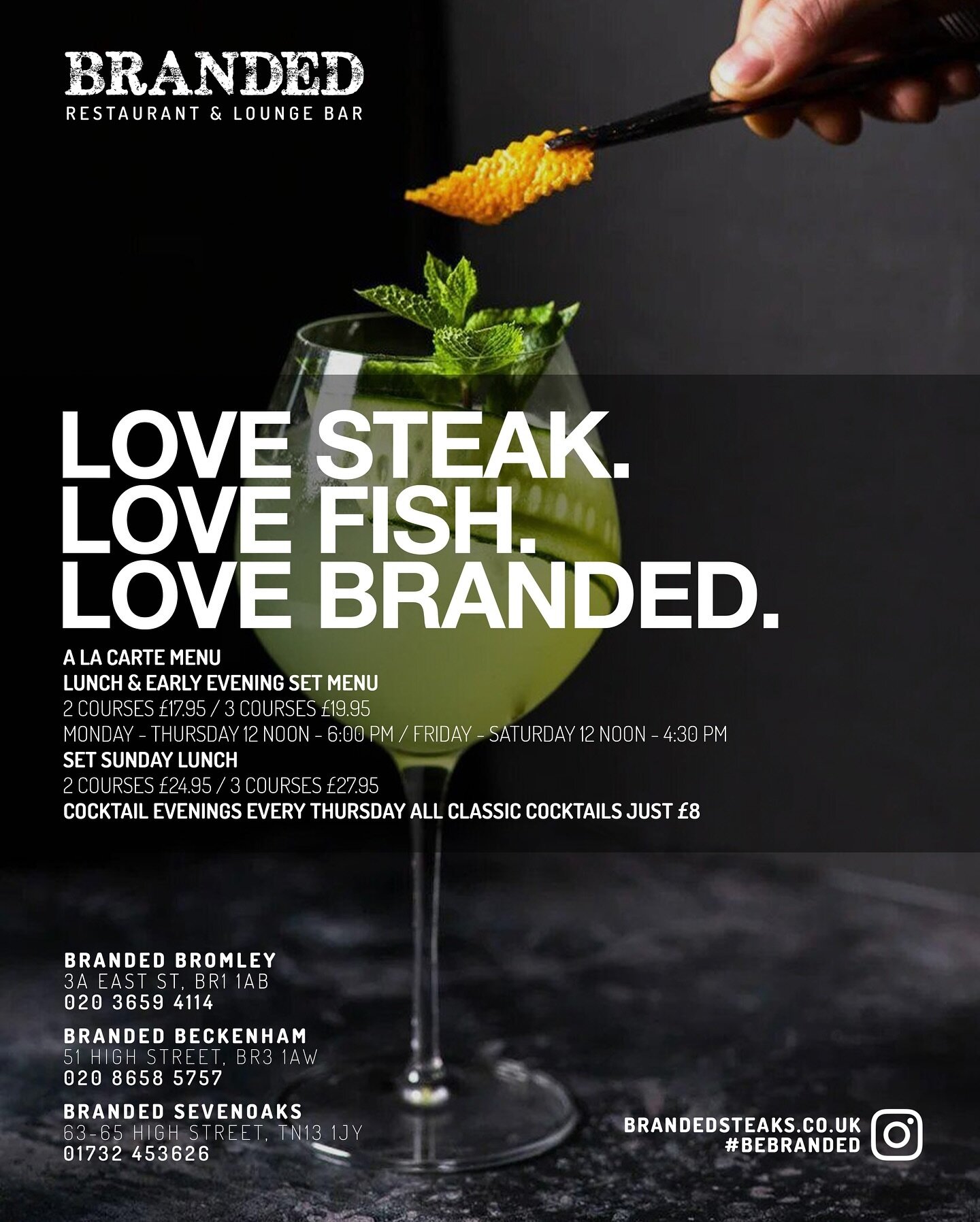 Love Steak. Love Fish. Love Branded. 🥂

#bebranded #beckenham #sevenoaks #bromley #brandedsteaks