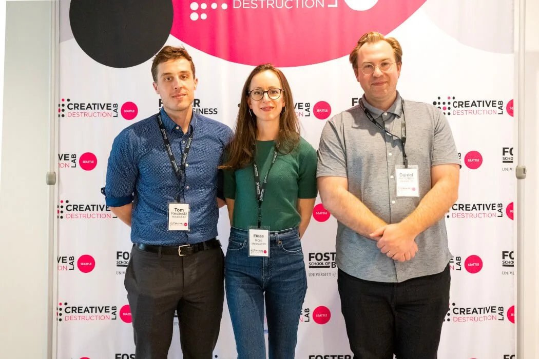 Metafold co-founders, COO Tom Reslinski, CEO Elissa Ross, and CTO Daniel Hambleton.