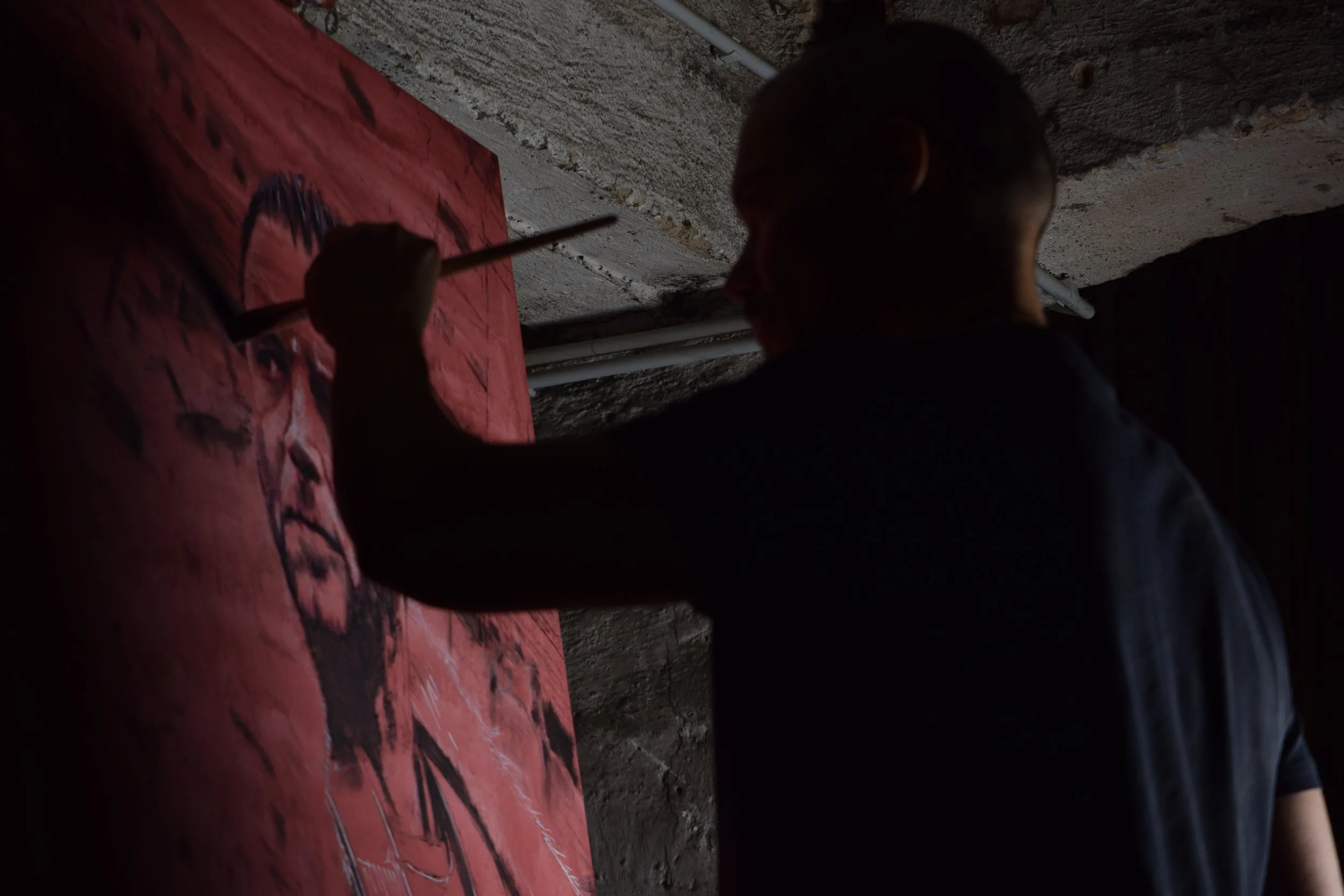 Bei der Arbeit: Der Portraitkünstler Marc Lehmann aus Frankfurt am Main