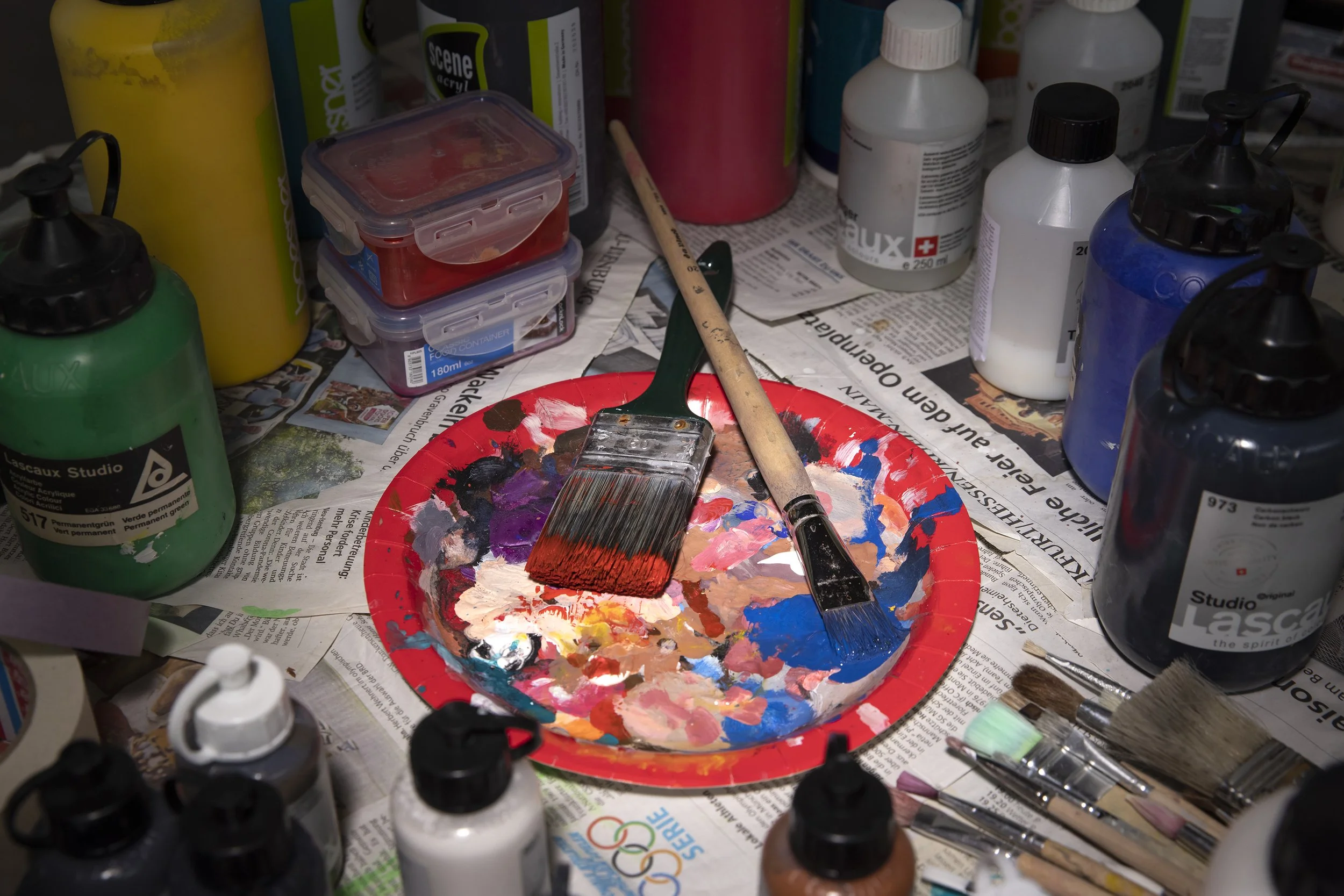 © by felixkrumbholzphotography
Arbeitsmaterialien des Portraitkünstlers Marc Lehmann aus Frankfurt am Main