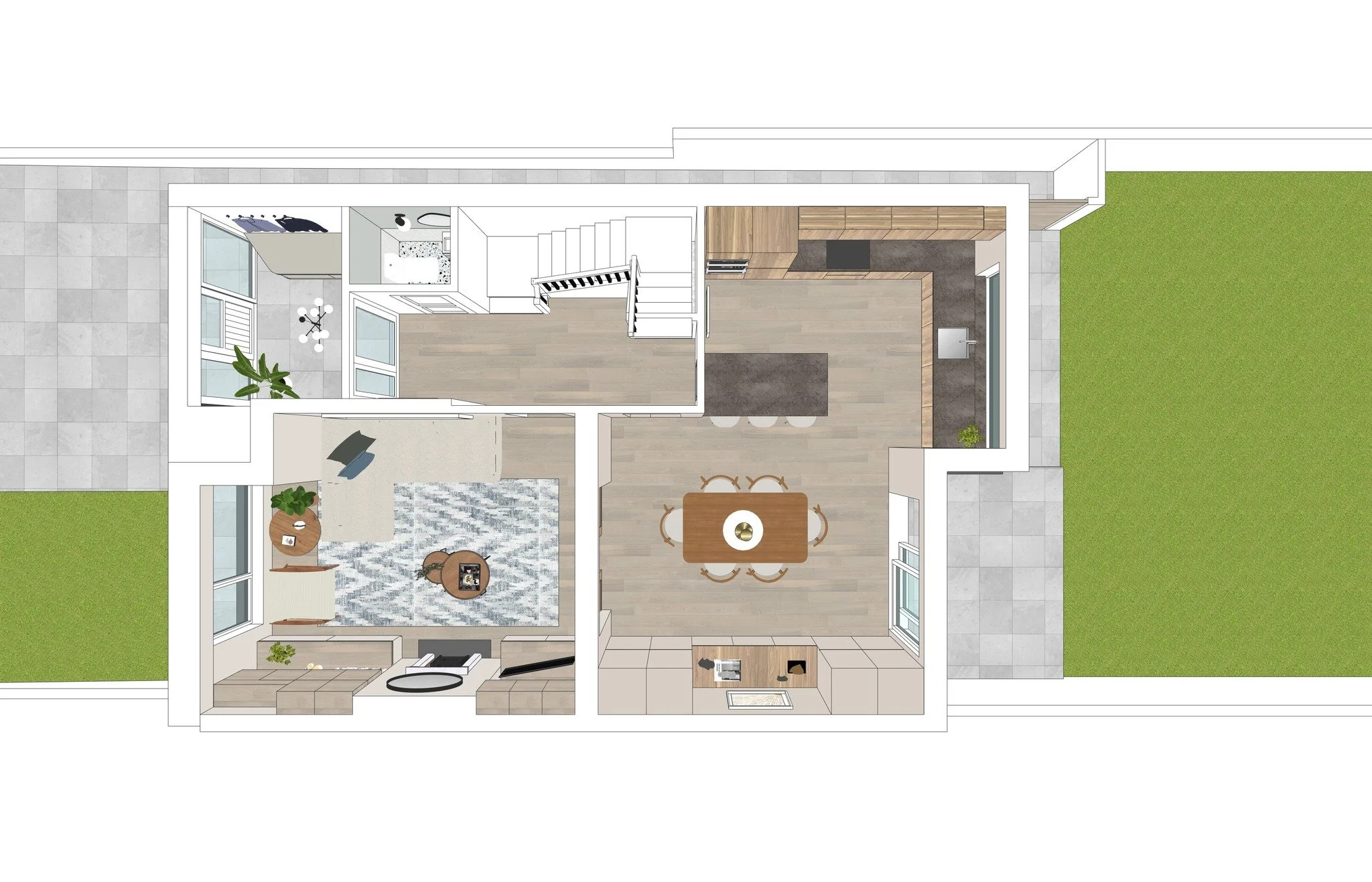 Take a look at the 3D model views from a Reconfigure Package for a home in Glasnevin.

The clients had recently purchased the house, which hadn&rsquo;t been updated in many years. They came to me to develop a clear &ldquo;road map&rdquo; for their re