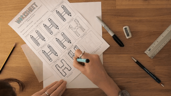 illustrate a letter gif hand drawn typography