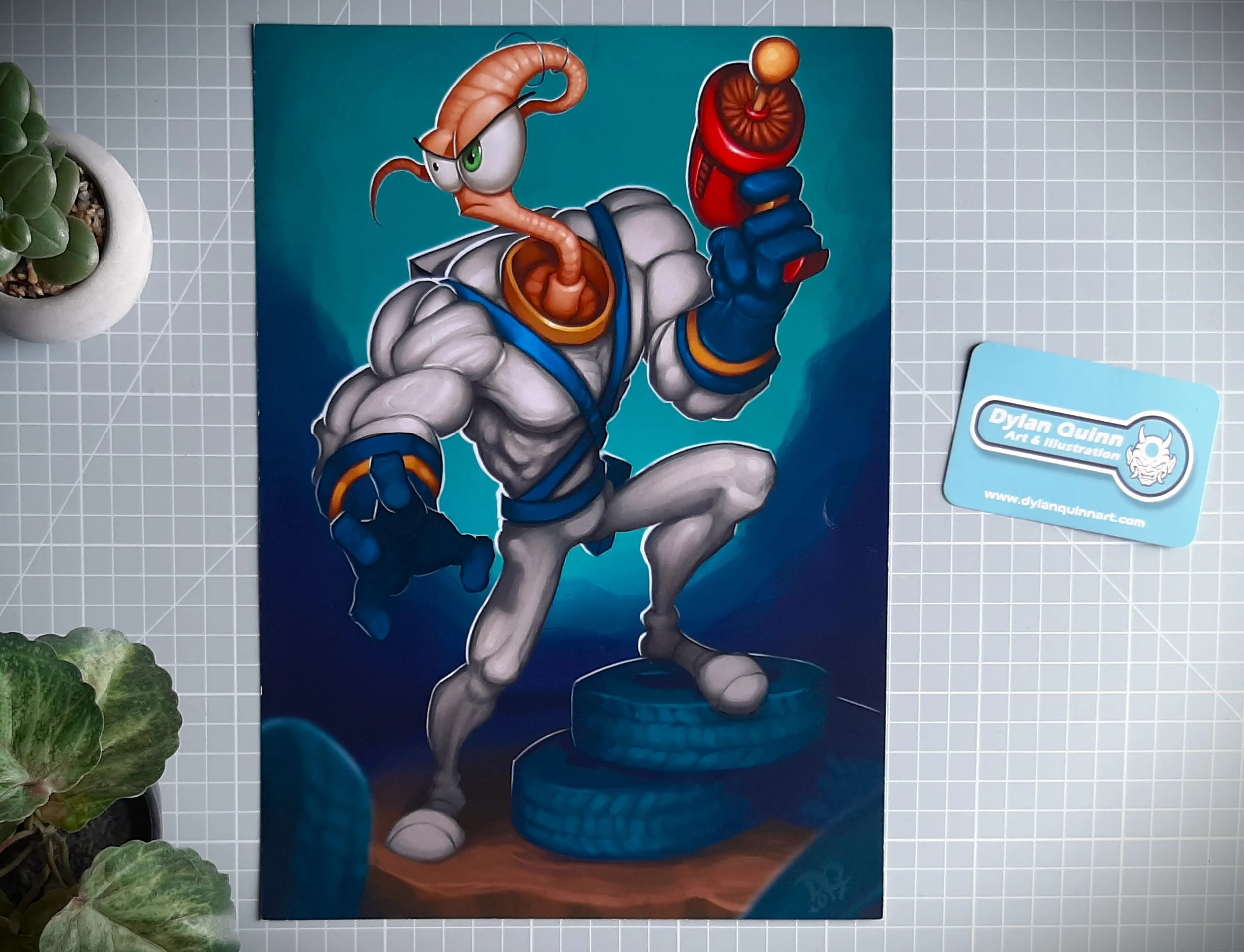 Earthworm Jim A4 Print