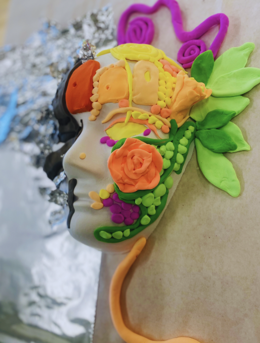 art therapy activity showing a mask