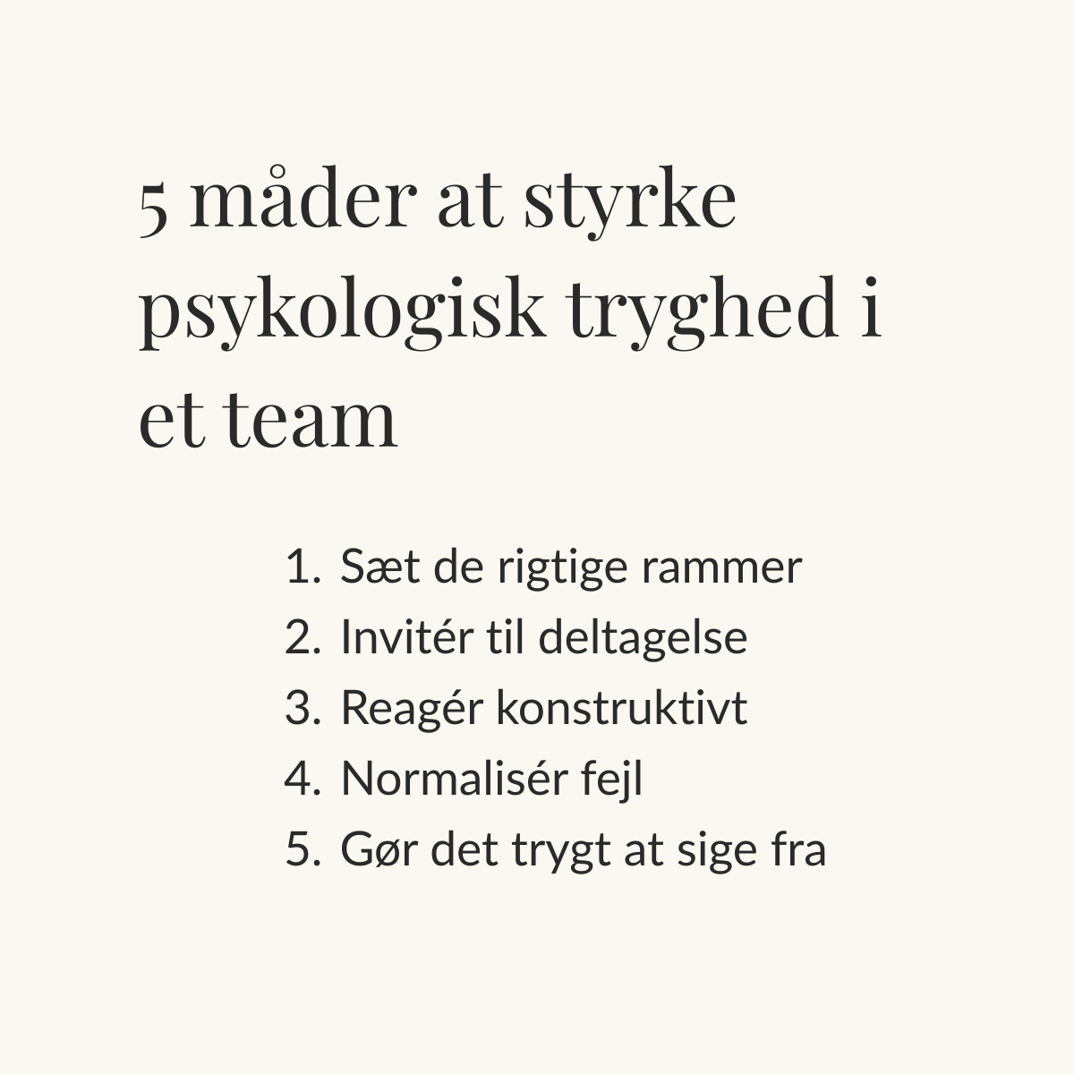 5 måder at styrke psykologisk tryghed i et team