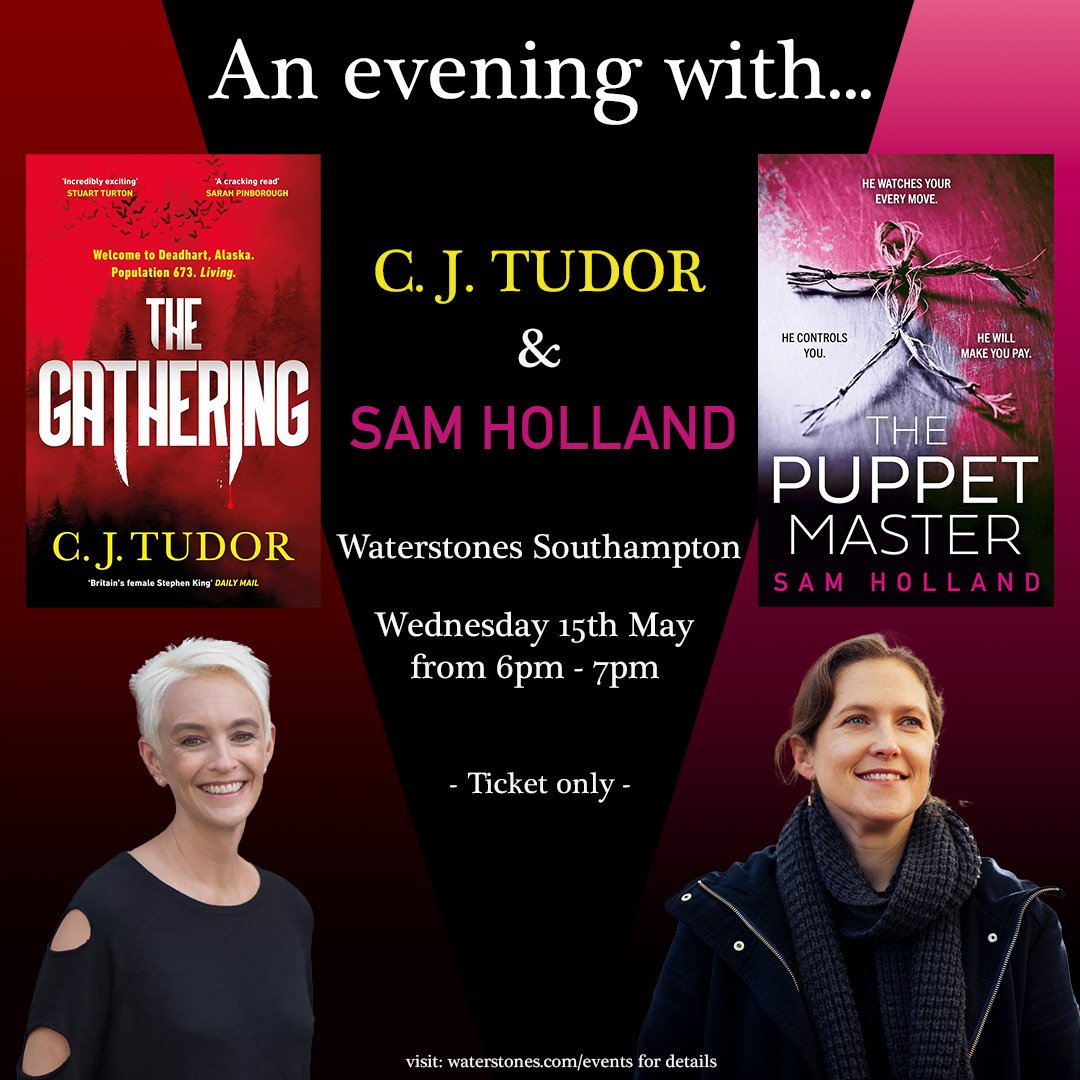 It's this week! Join @cjtudorauthor and I as we discuss the dark side of crime fiction - last tickets available. Link in my stories, on my website or from Waterstones! #hampshireevents #southamptonevents #bookevent #crimefiction