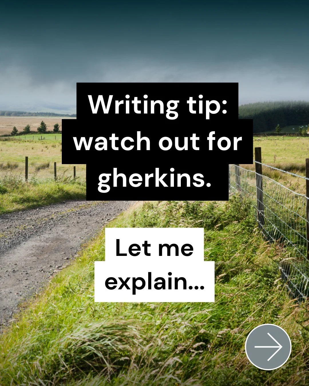 This is not a post about gherkins!
Essentially, every part of the book - every sentence, line or paragraph - needs to either advance the plot or tell you something about the character. Always think, "why are we talking about gherkins?"
#wri