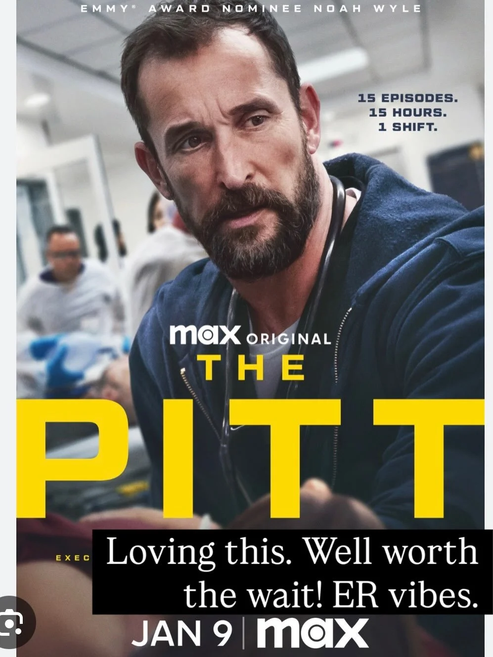 Since I&rsquo;m sitting on my butt tonight watching The Pitt (hot doctors in scrubs 🔥) I thought I&rsquo;d share some of the other series I&rsquo;ve been enjoying recently.
What do you recommend? Any good stuff I&rsquo;ve missed?