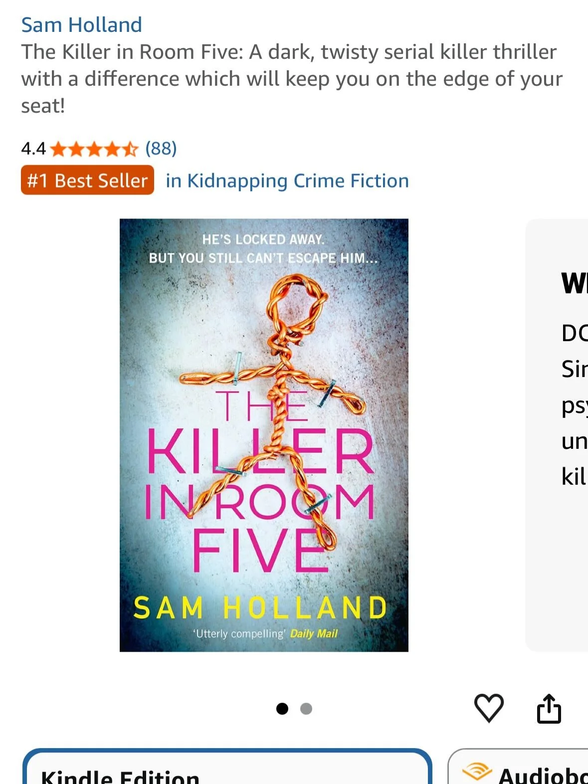 Waking up this morning to the Orange Flag of Joy on The Killer in Room Five. Number one in kidnapping crime fiction (even though there&rsquo;s not a kidnapping in sight but we take what we can get.) Really want the number one in medical thrillers but