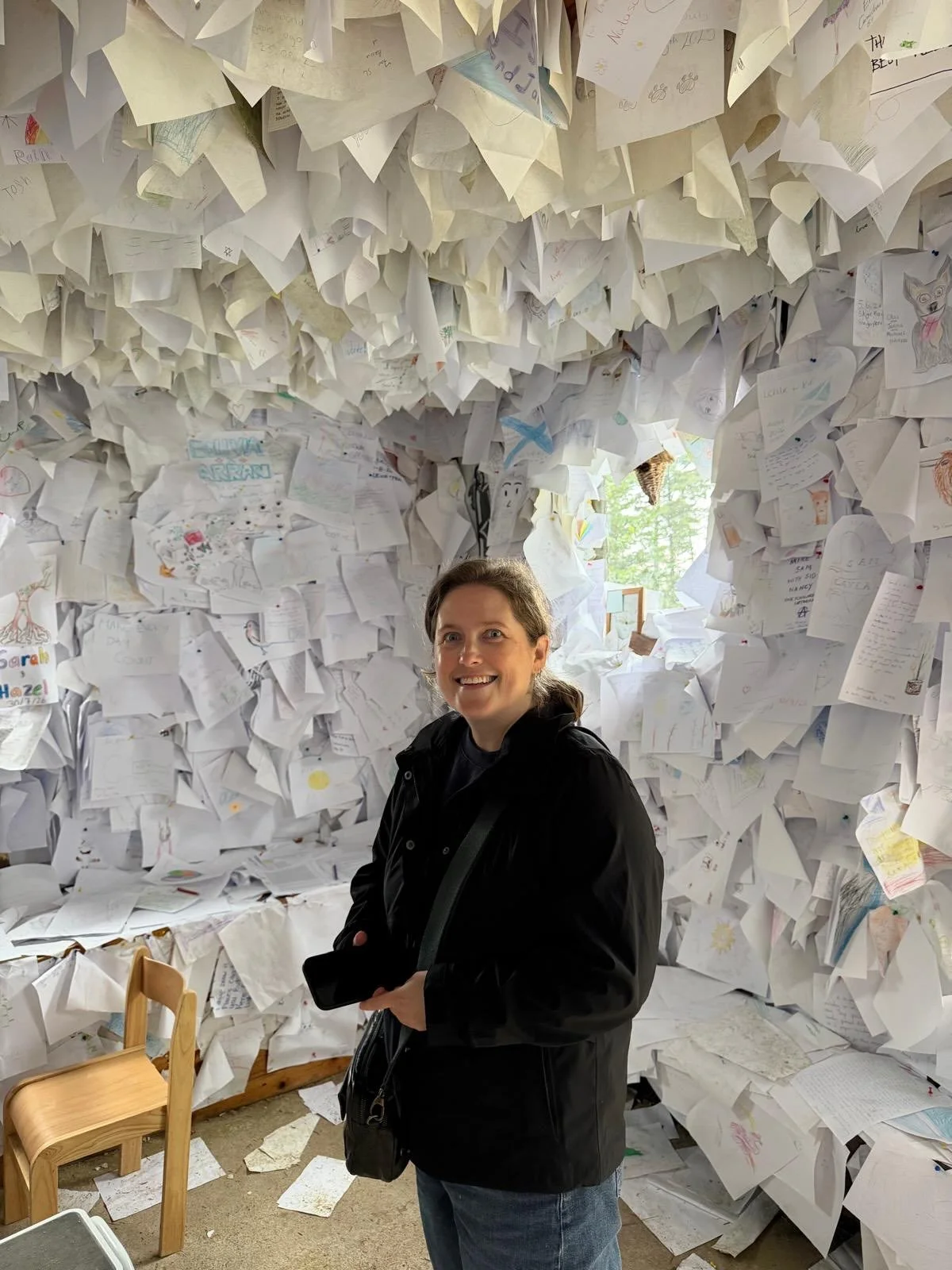 This morning we were writing. (Pushing on with part three of Dog 5 - making progress!) And in the afternoon we drove to Eas Mor to walk to the hidden library (which is more a house of messages than a library) and had some cake with the birds.
The win