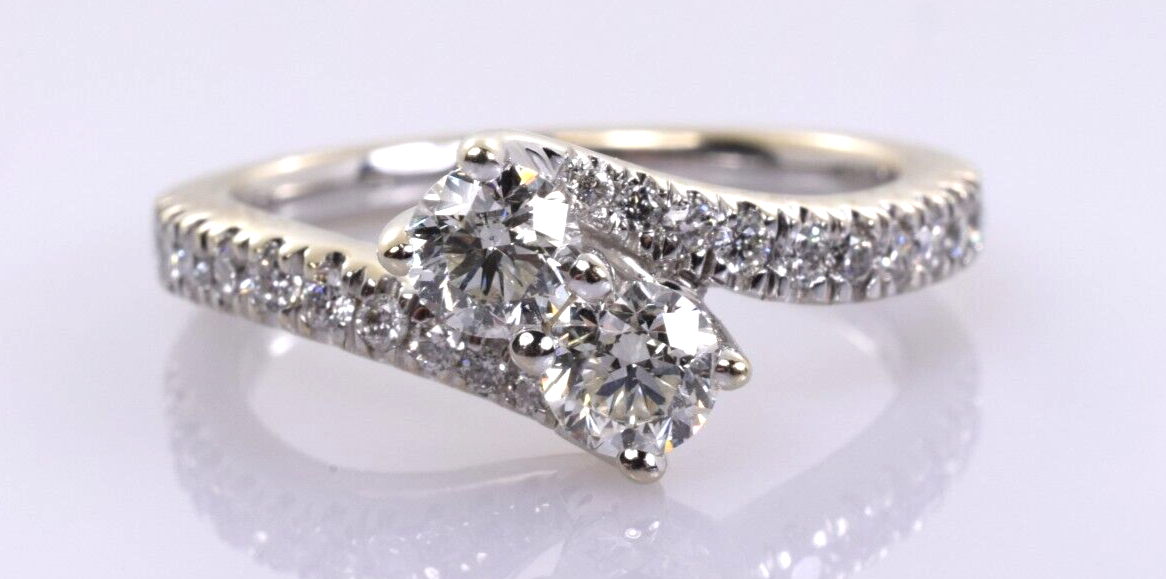 $750 -- Ever Us Diamond Engagement Ring 14k White Gold 1.00 Carats Size 6.5