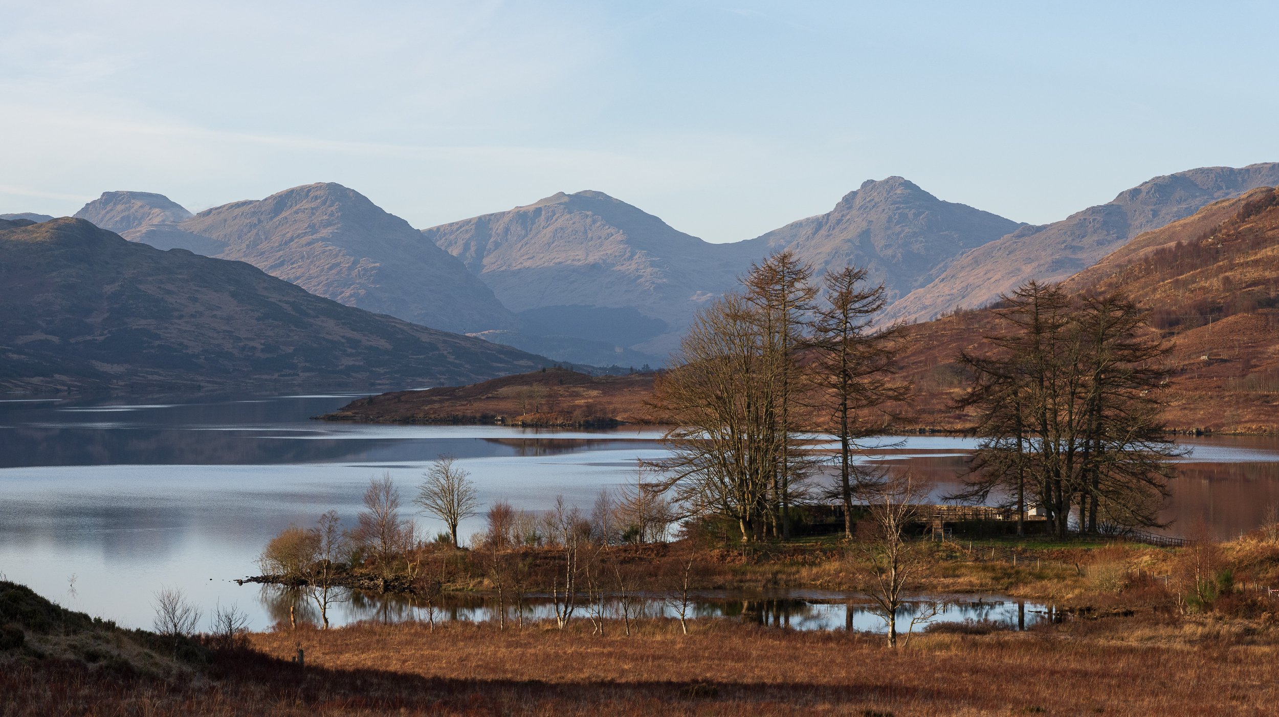 Loch Arklet looking towards Arrochar Alps