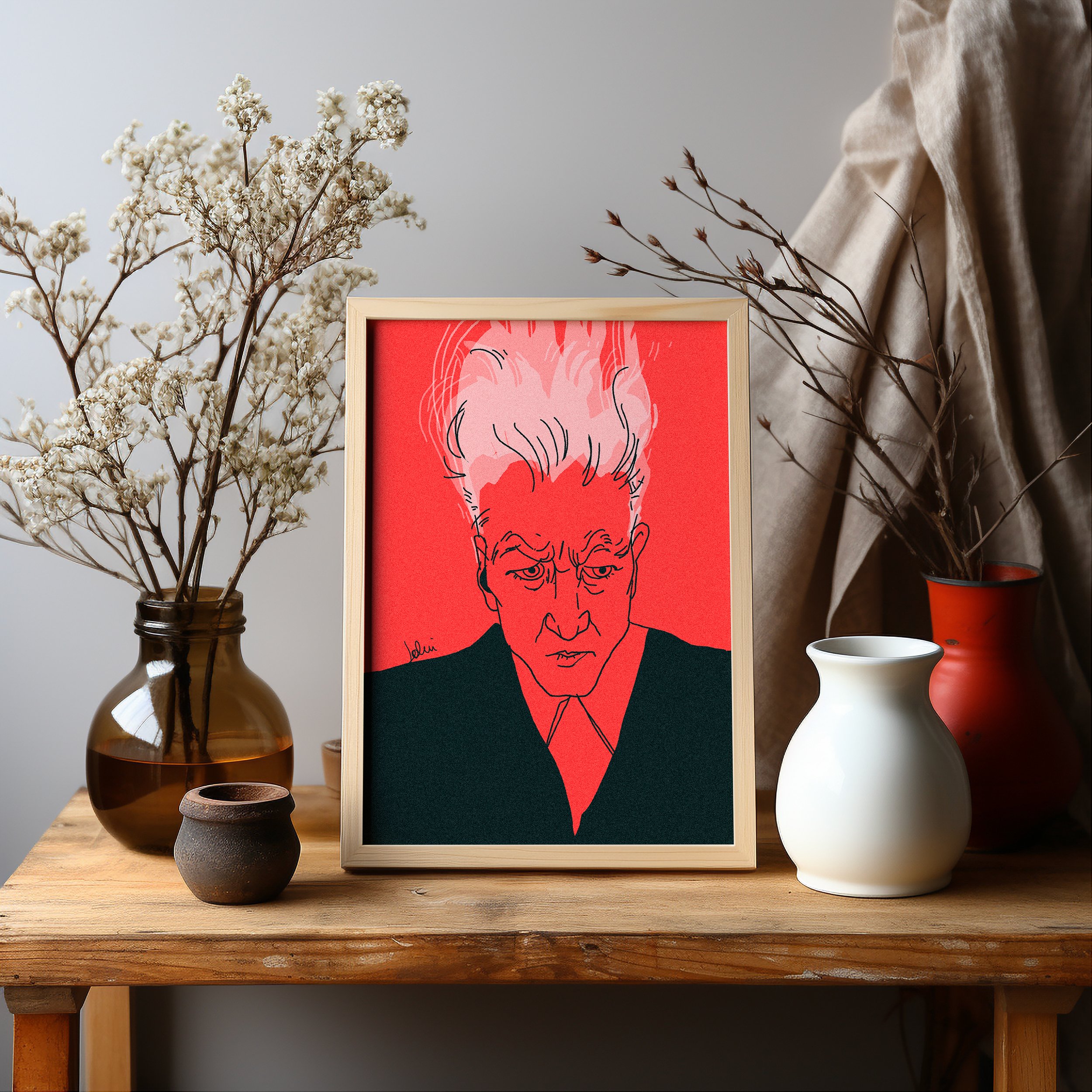 David Lynch portrait - Tirage d'art format A5