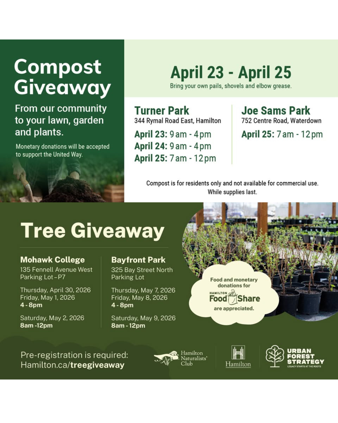 Free trees &amp; compost for residential planting
