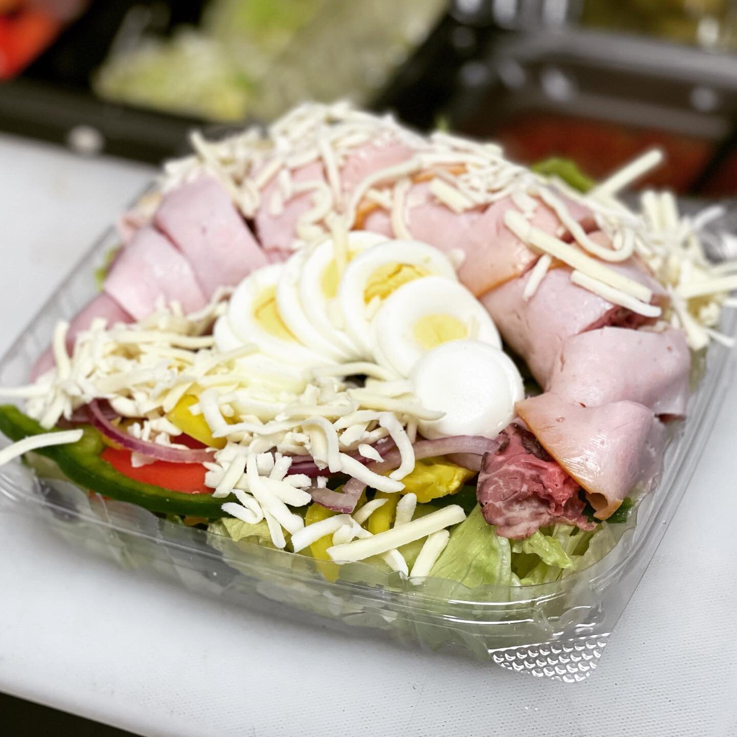 There&rsquo;s no better way to start off your Saturday with a fresh chef salad topped with ham, turkey, roast beef, cheddar cheese &amp; a boiled egg