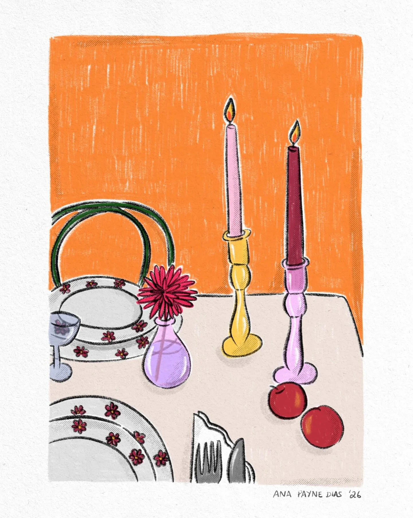 ✏️ 🌺 @skyemcalpinetavola always inspiring
.
.
.
#digitalillustration #procreate #illustratorsoninstagram #ilustra&ccedil;&atilde;o #dinnertable