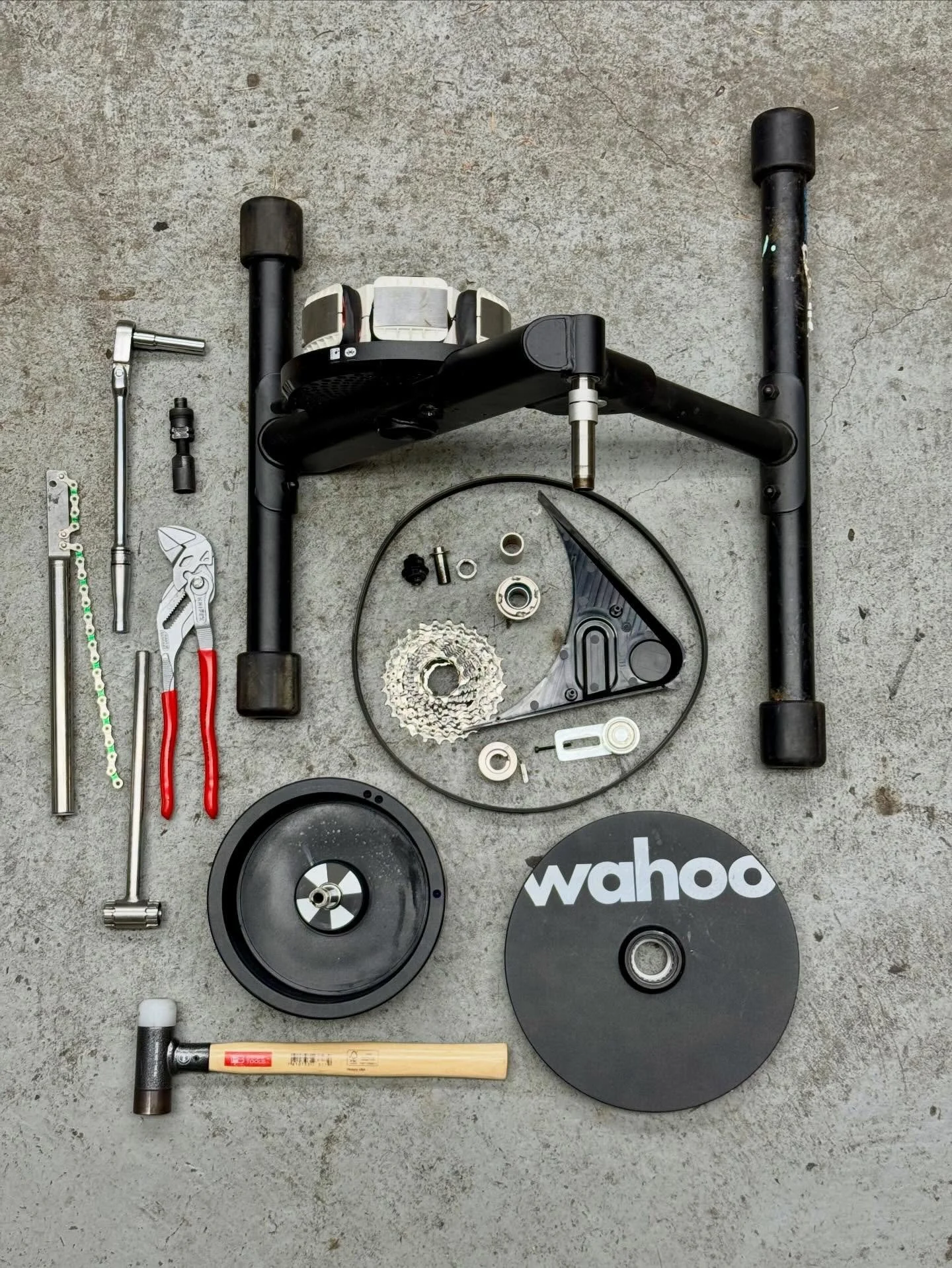 Yes, we can service @wahoofitnessofficial trainers! These Kickr Core's are especially service-friendly, and certainly get the mechanic's thumbs up from me! 

If you've been grinding away on your trainer for a few years,  it very well might be due for