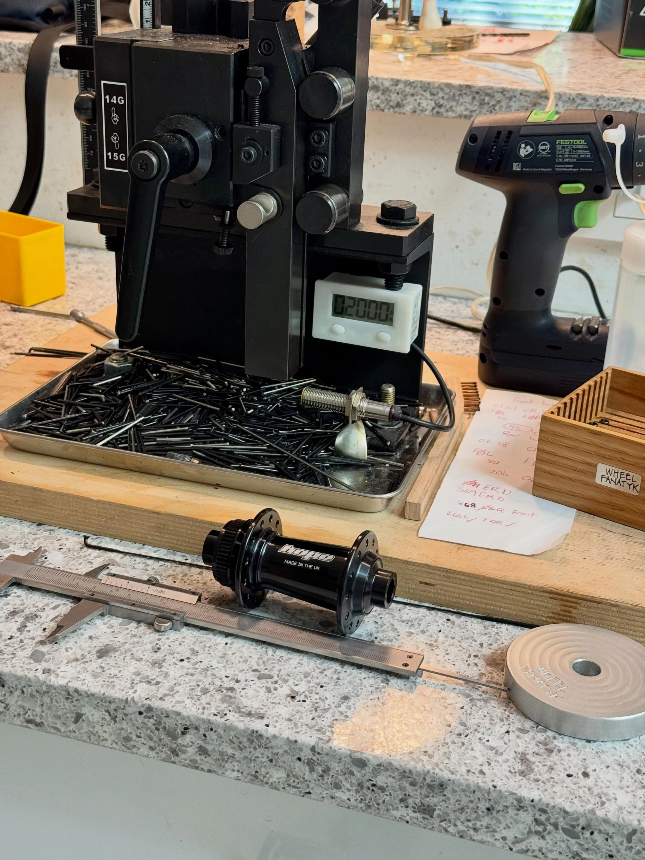 After three years of business, my Morizumi spoke cutter has hit 2000 spokes cut and threaded.
This was one of the first tools I bought when I started this business, and cost me nearly $9000 after currency conversion, shipping, and taxes. It was prett