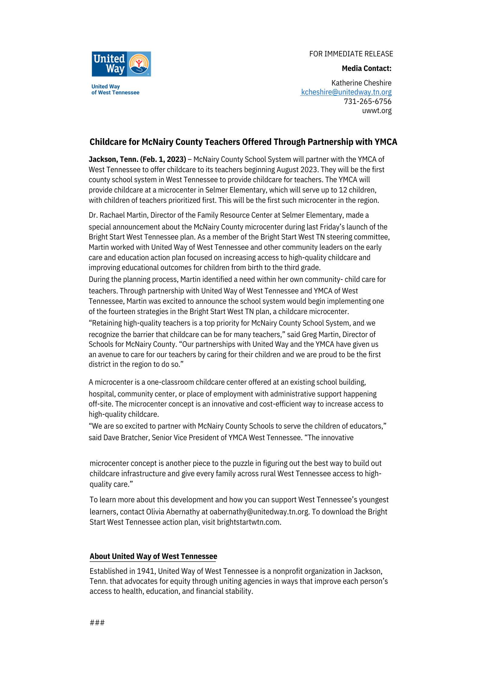 News & Events — Bright Start West TN