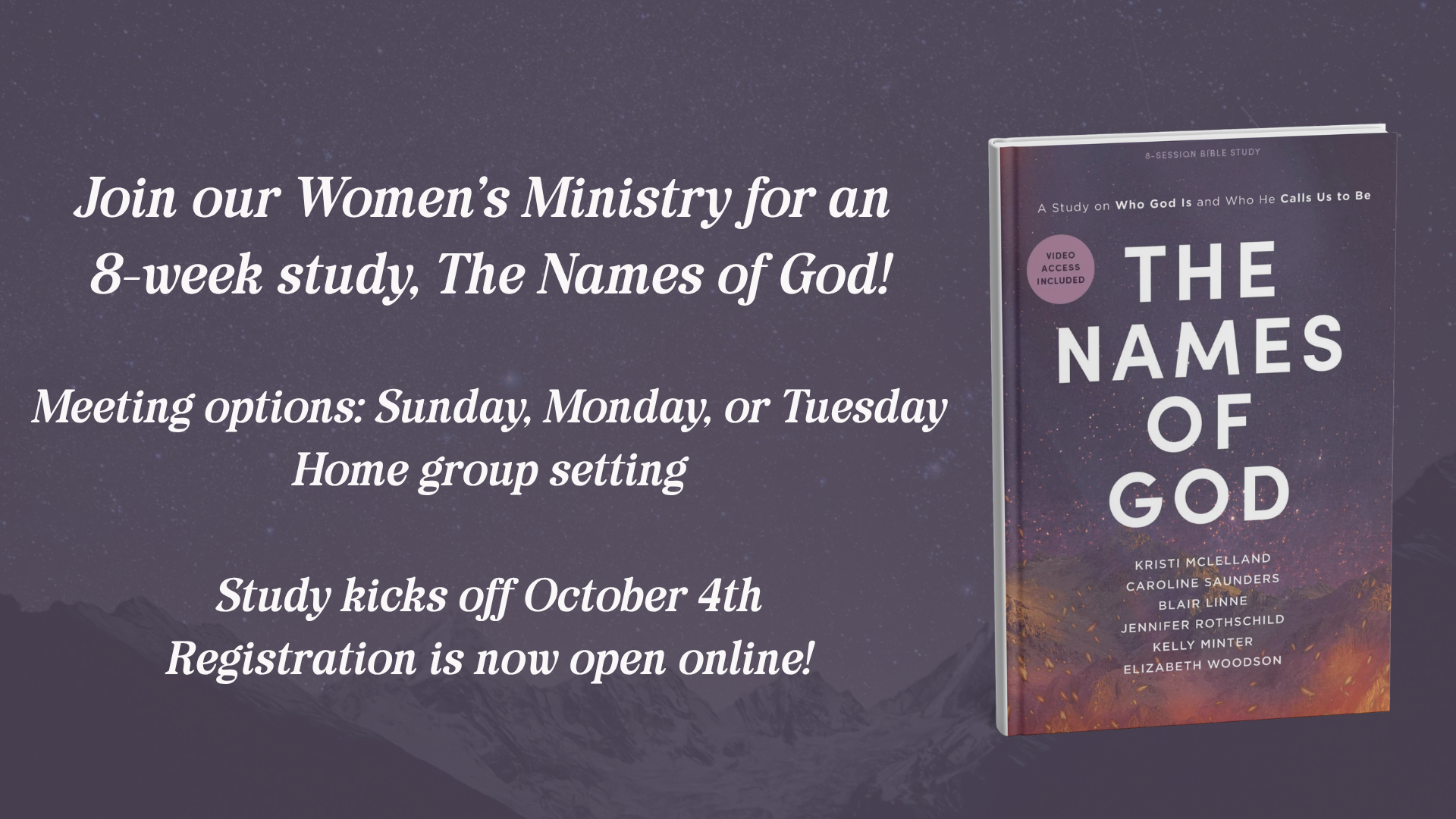 Women's Ministry Names of God Study (8 Weeks)