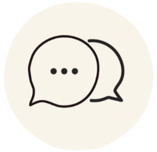 Two speech bubbles, one in front of the other, with three dots inside the front bubble.