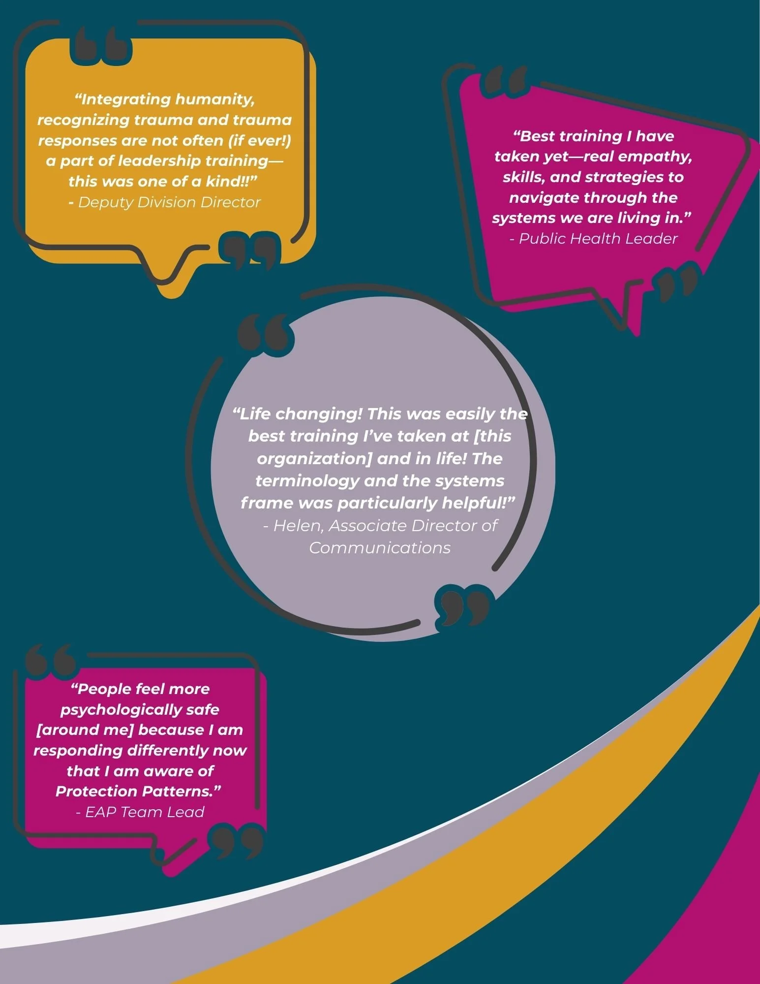 Trauma Informed Leadership -- 8-Week Online Program -- The Center for Conscious Leadership -- Testimonials