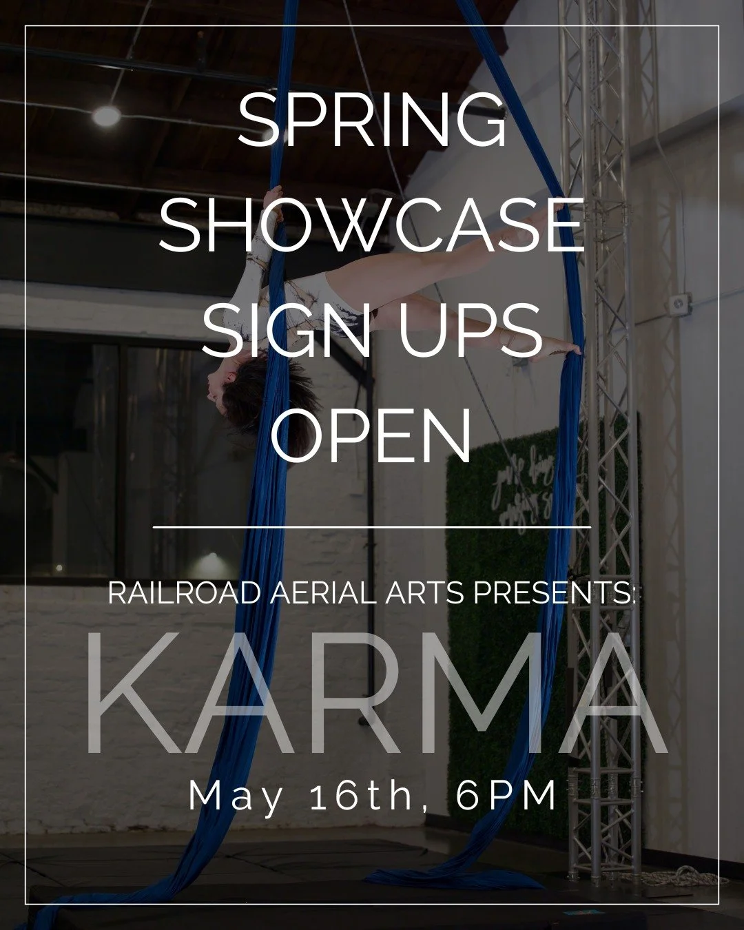 Sign ups are officially open for our 6th Semi-Annual Showcase: Karma. 

The event will be on May 16th with the Dress Rehearsal the night before at 7pm. Prep sessions will start on March 28th and 29th. Please make sure you are available for all the re