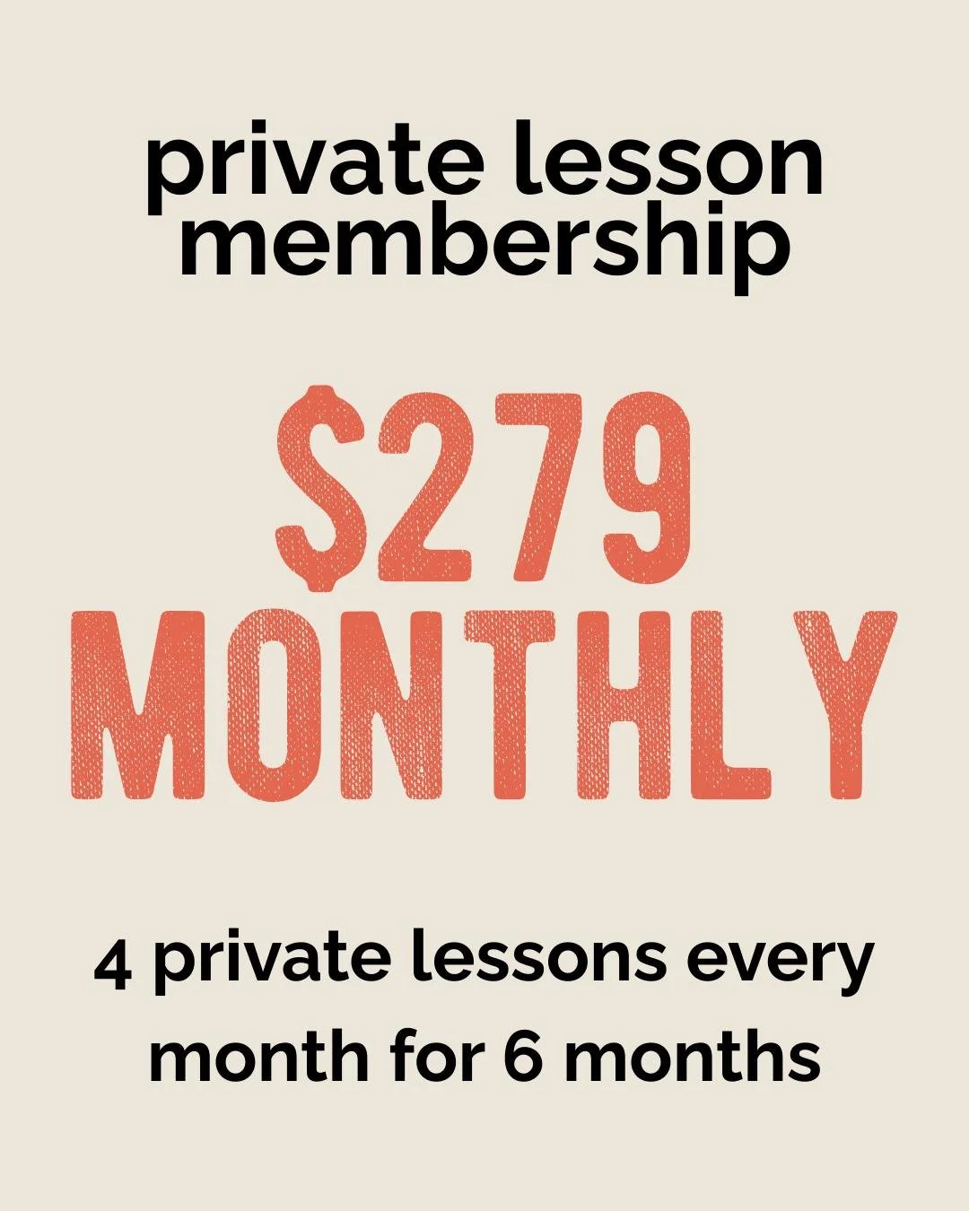 Did you know we have a Private Lesson Membership option???

This is for the people who want more personalized training. For those who thrive in one-on-ones but feel like they get a little lost in the group classes. Does that sound familiar? Then this