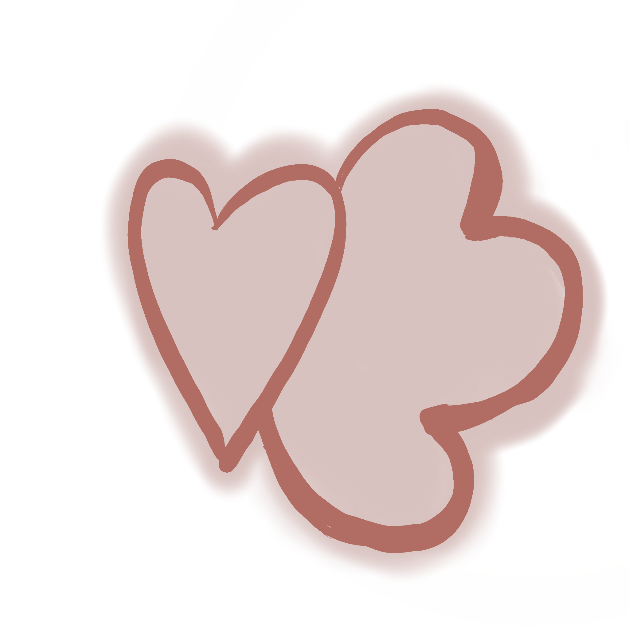 Artwork depicting two united hearts
