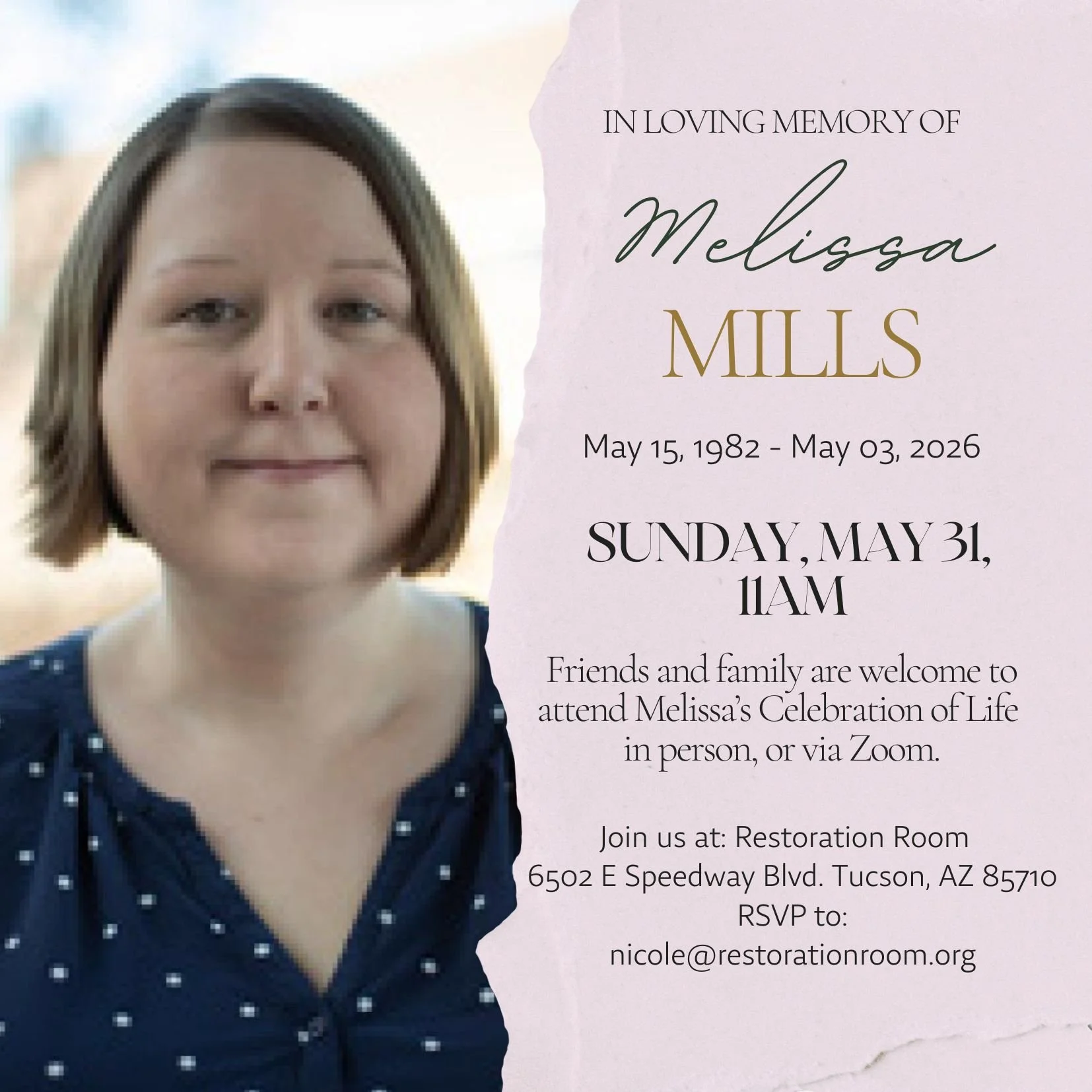 Melissa Mills' Celebration of Life