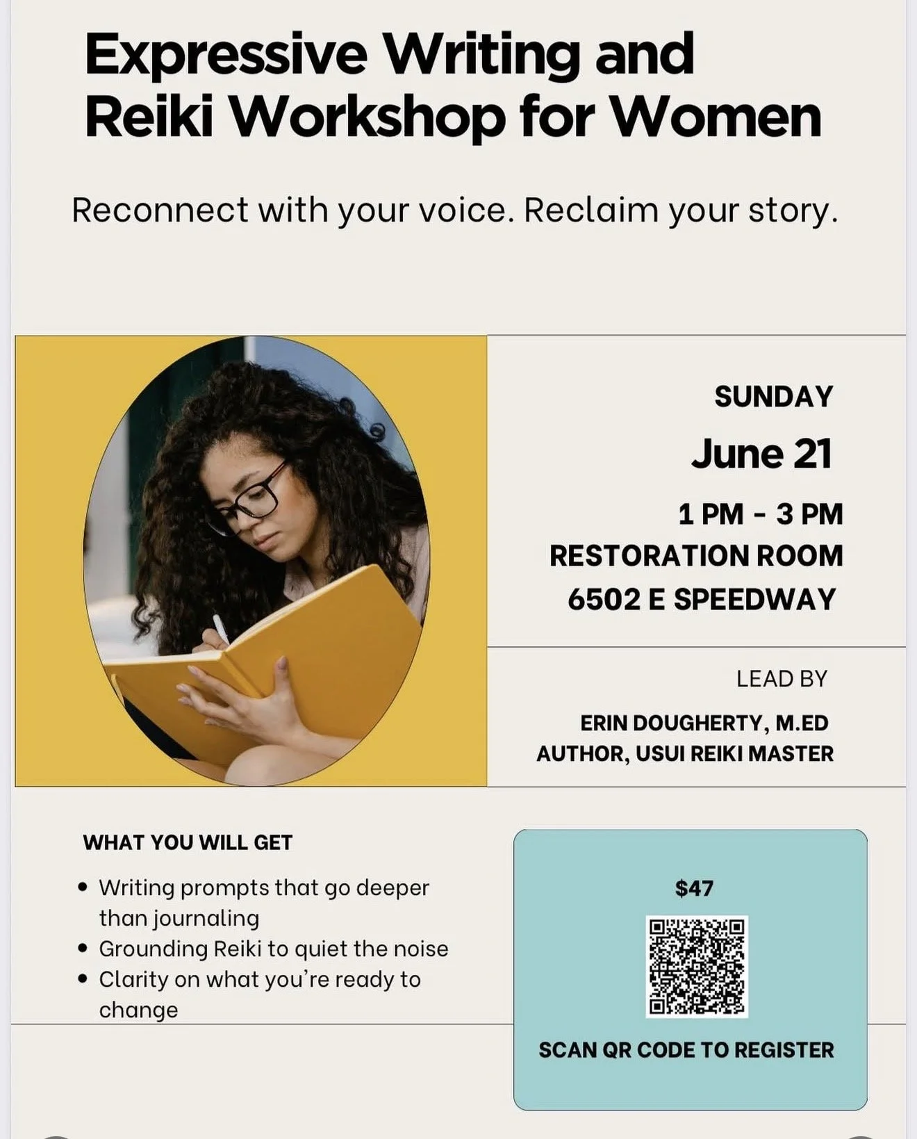 Expressive Writing and Reiki Workshop with Erin
