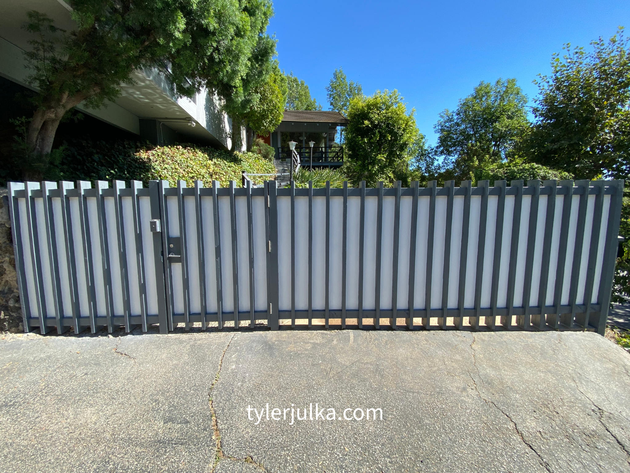 Douglas Fir & HardiePanel | Pool Fence & Gate — Beverly Hills