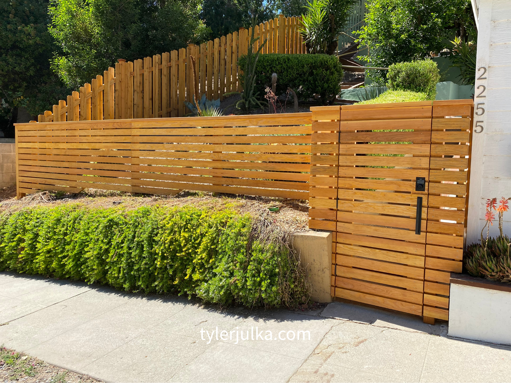 Clear Douglas Fir | Modern Horizontal Fence & Gate — Glendale