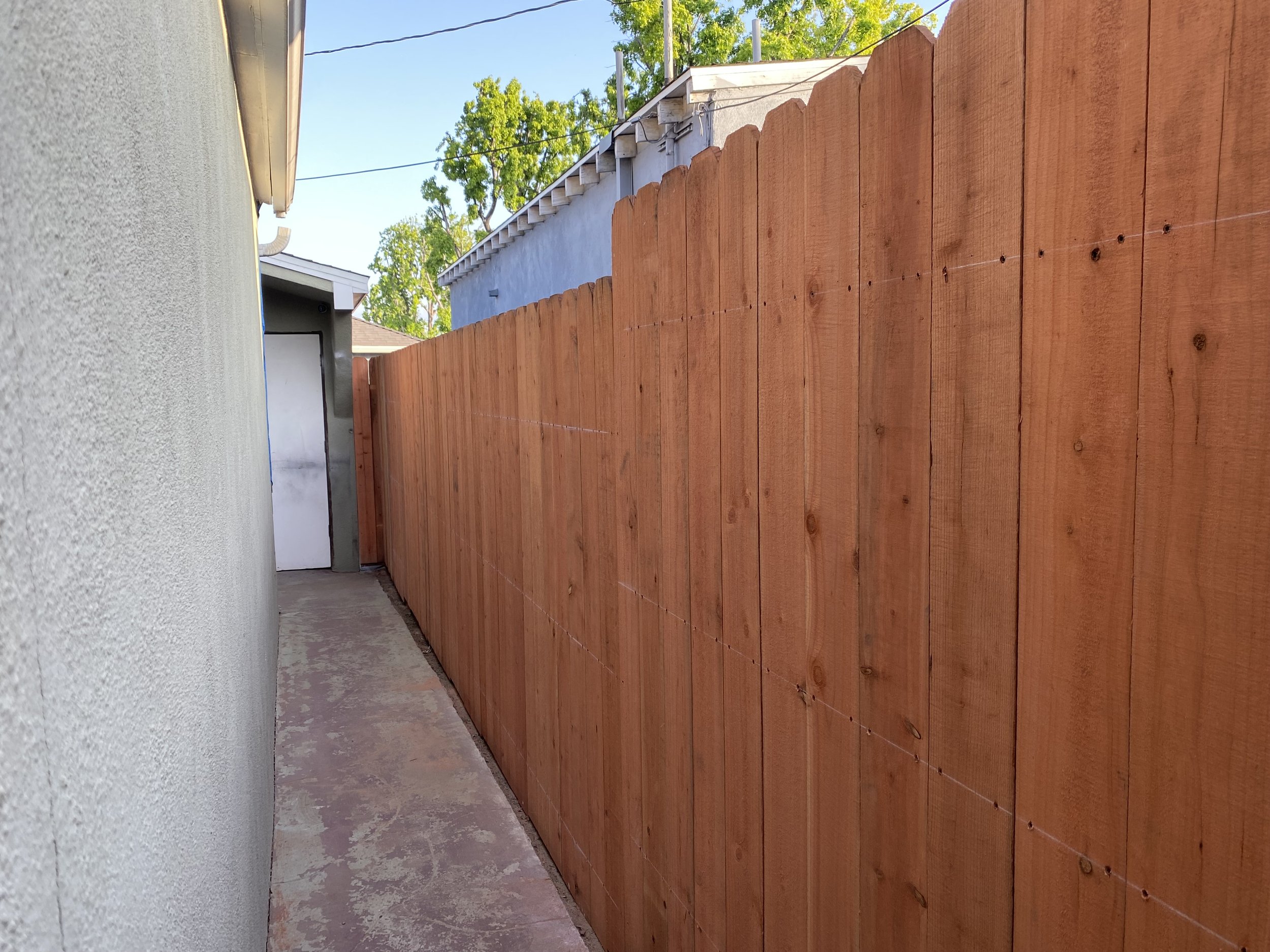 Redwood Dog Ear Privacy Fence