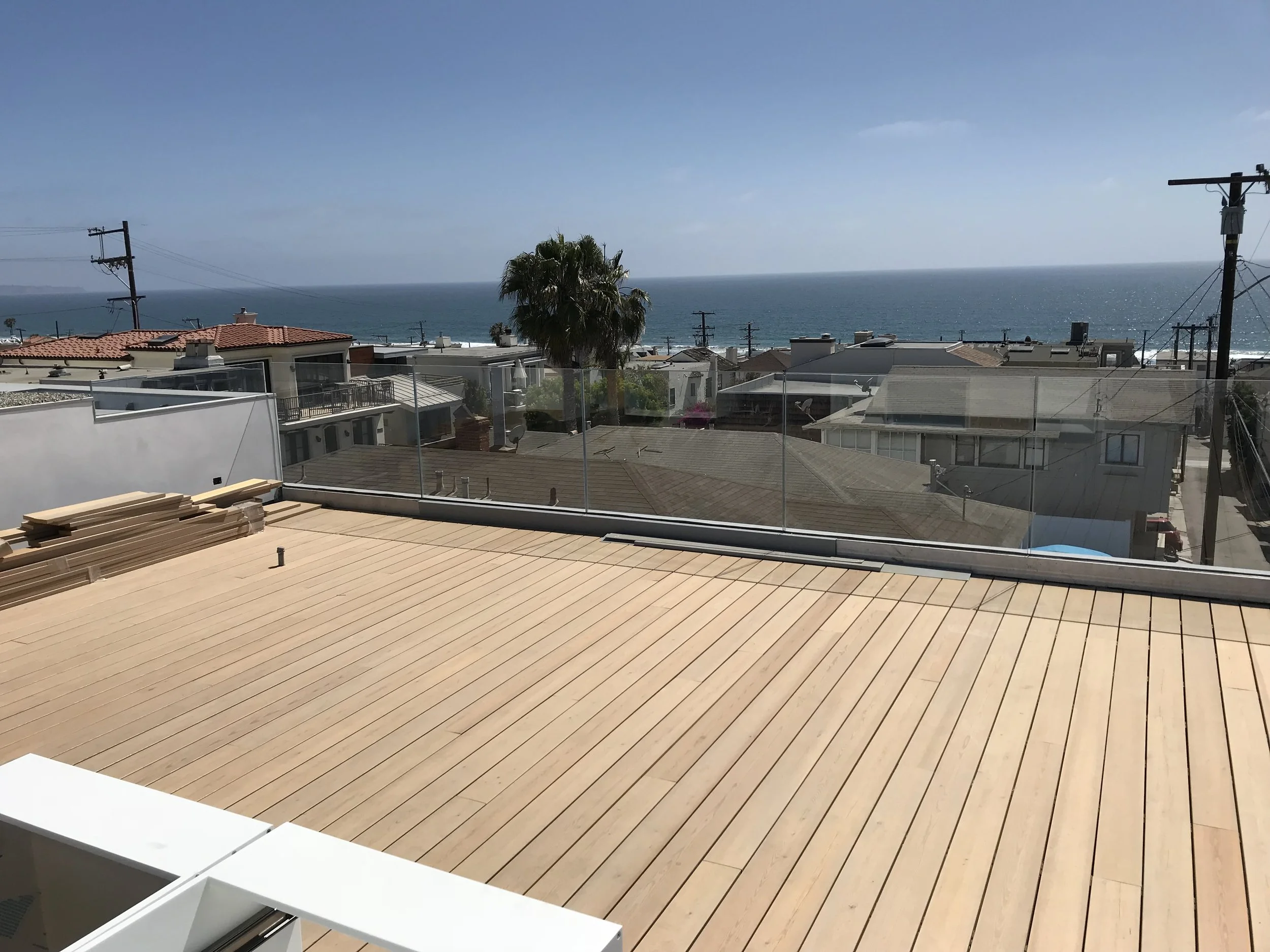 Wood Rooftop Deck with Ocean View