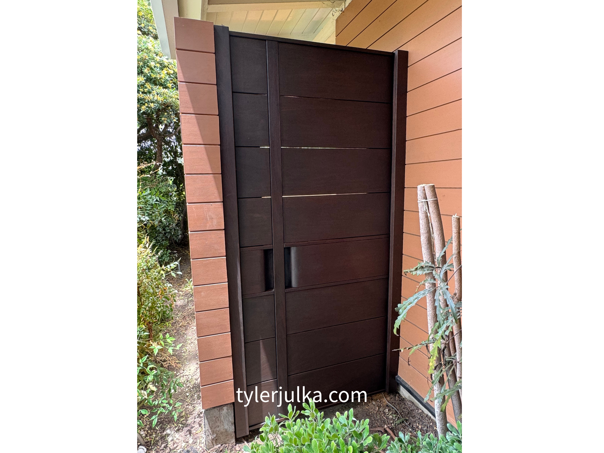 Ipe | Entry Gate & Red Cedar Privacy Wall — Long Beach