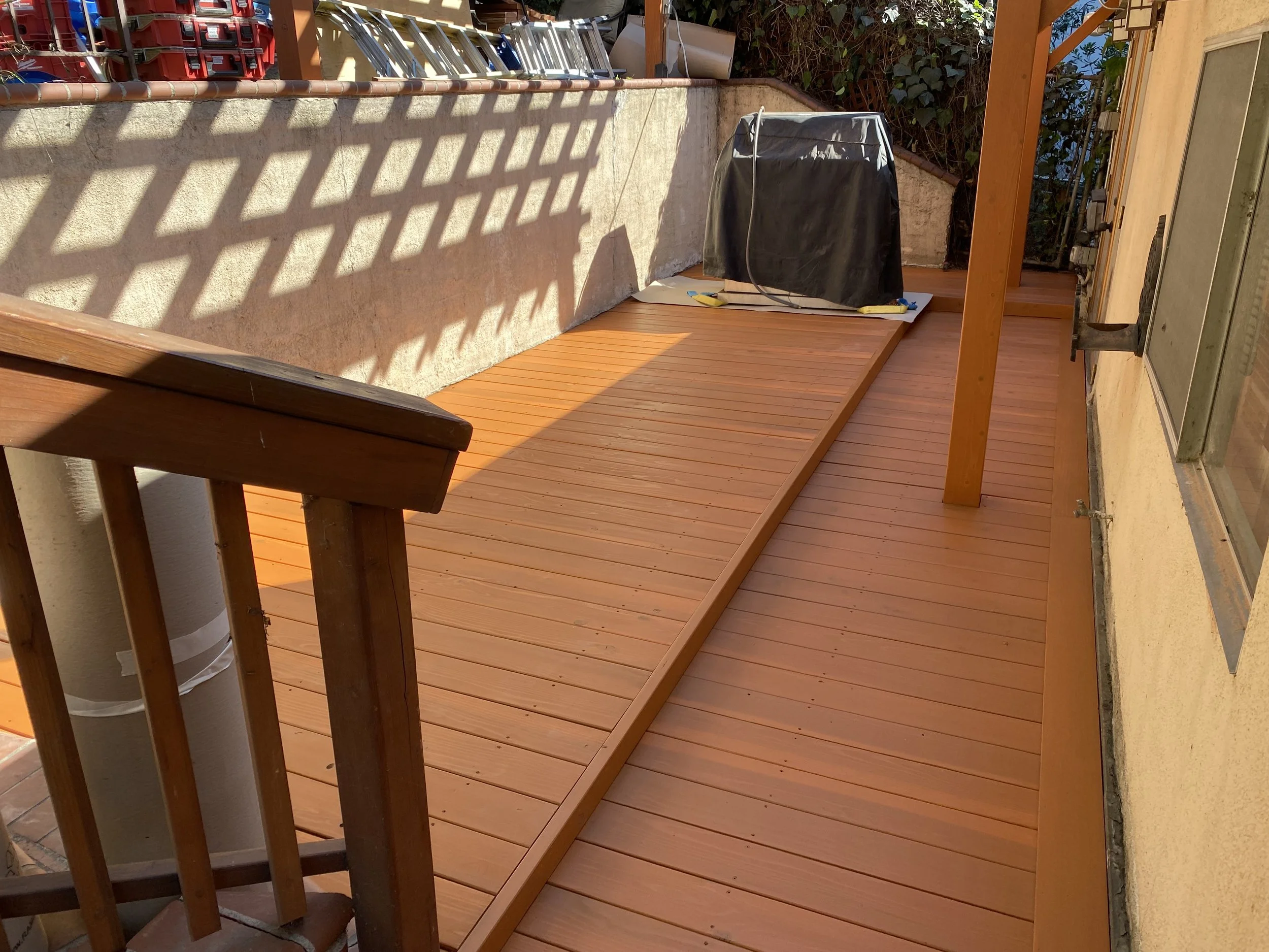 Redwood Backyard Platform Deck