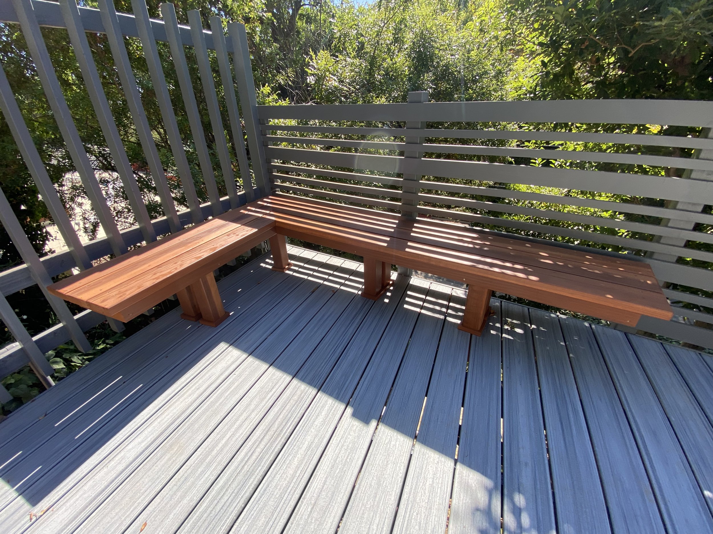 Trex Composite Deck with Redwood Bench